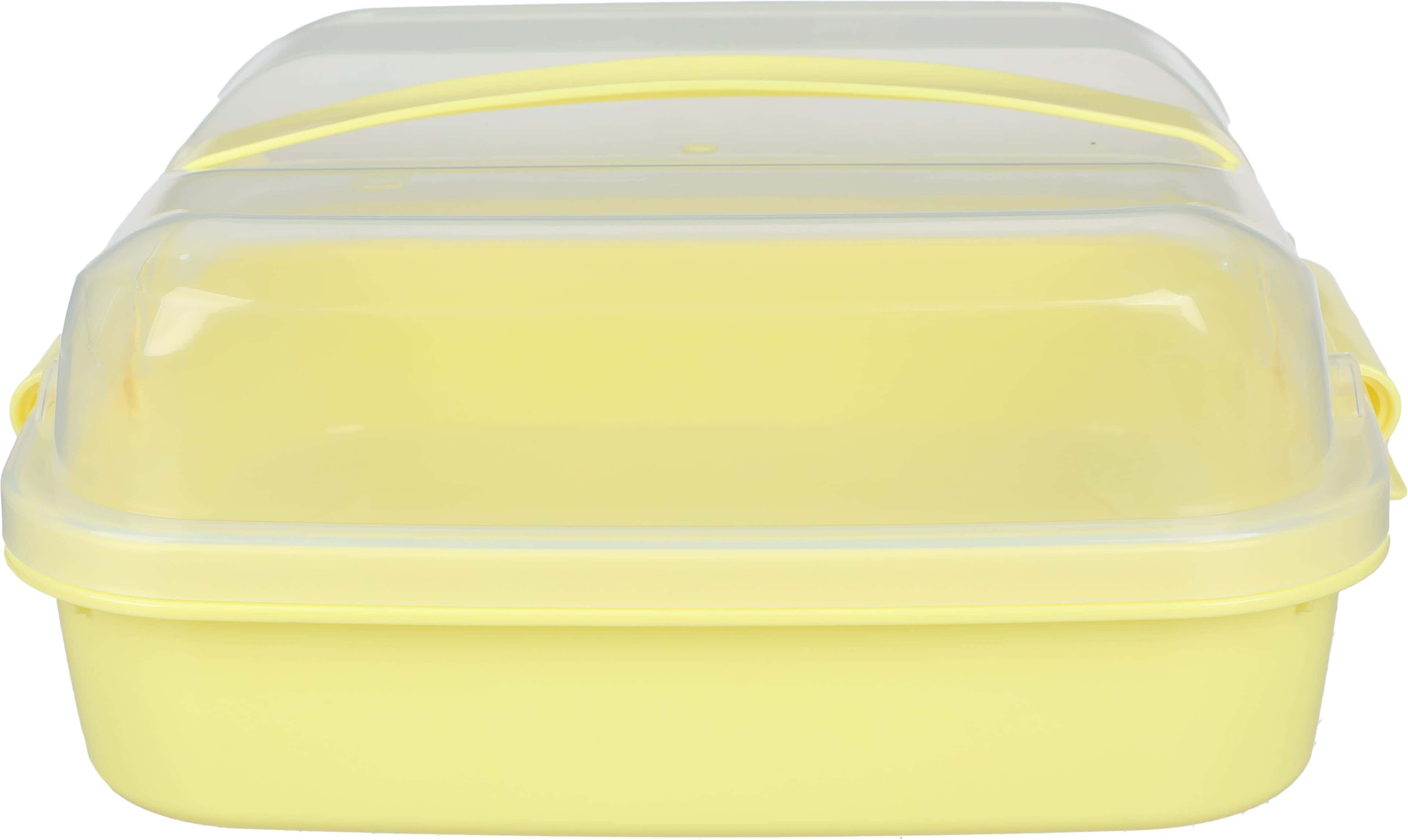 Elite Square Plastic Meals Box, 25×25 cm - Yellow
