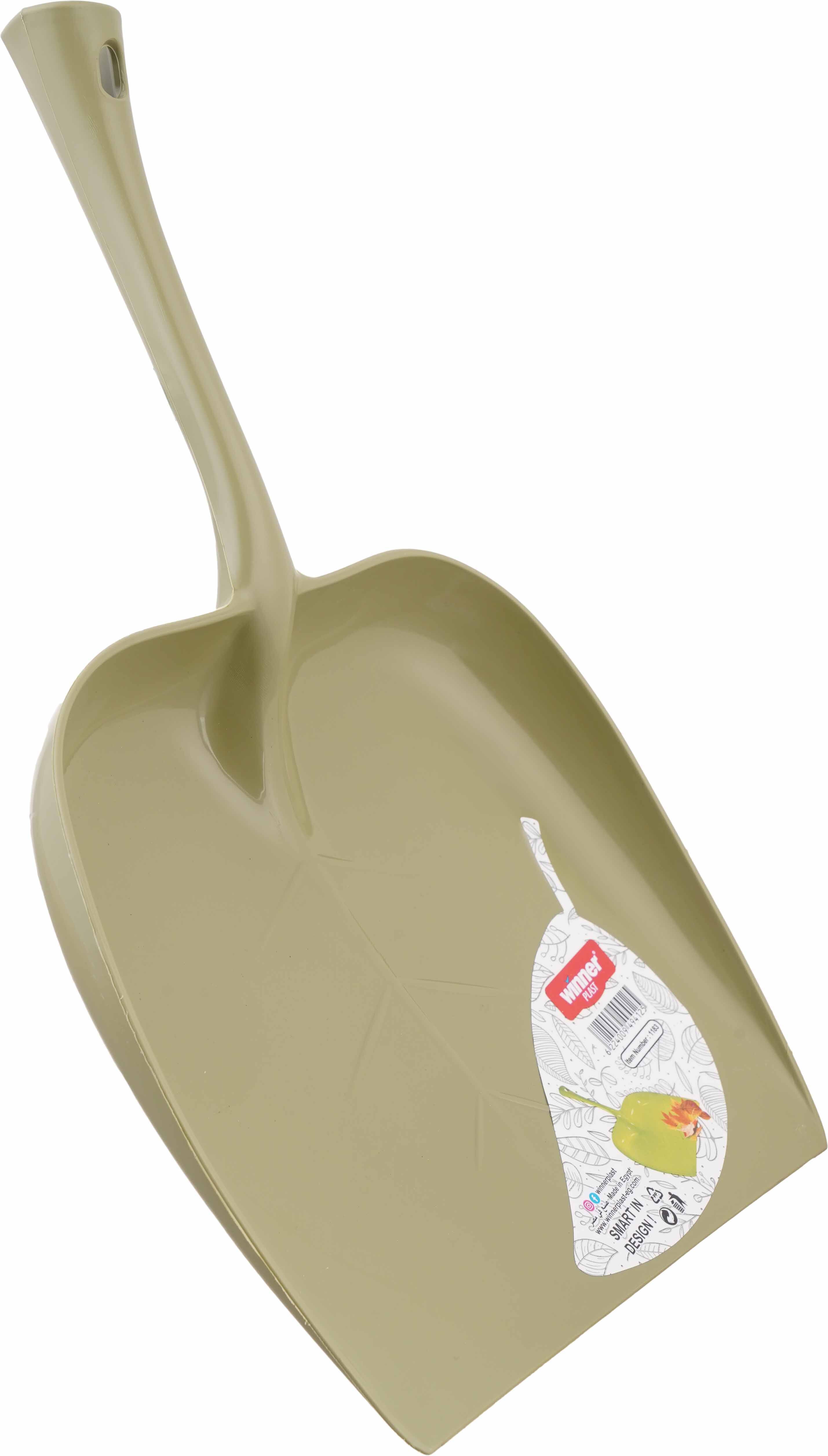 Winner Plast Plastic Shovelwith Handle Leaf-Shaped, 37 cm - Olive