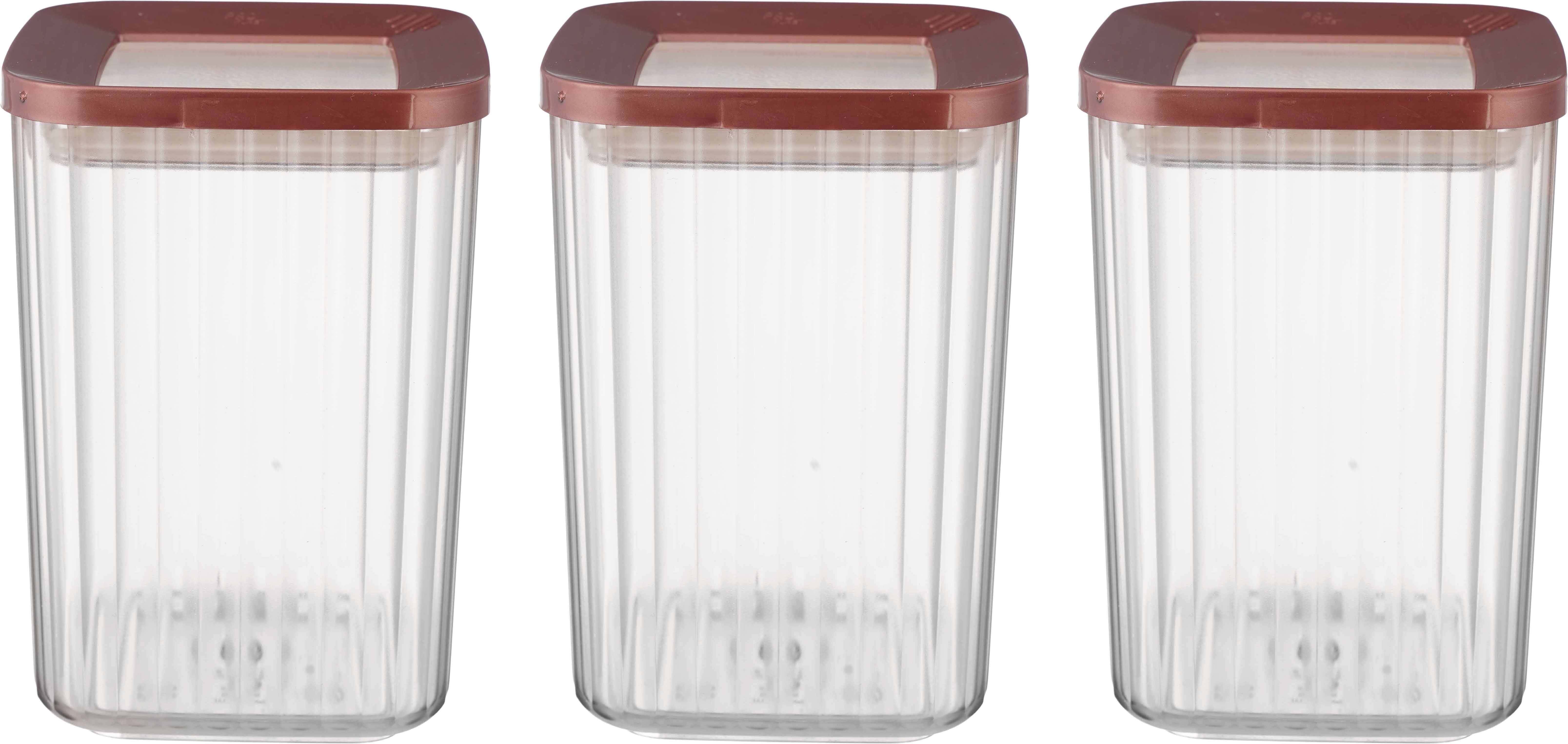 Pro Plast Discovery Plastic Storage Box Set, 3 Pieces, 1000 ml - Brown