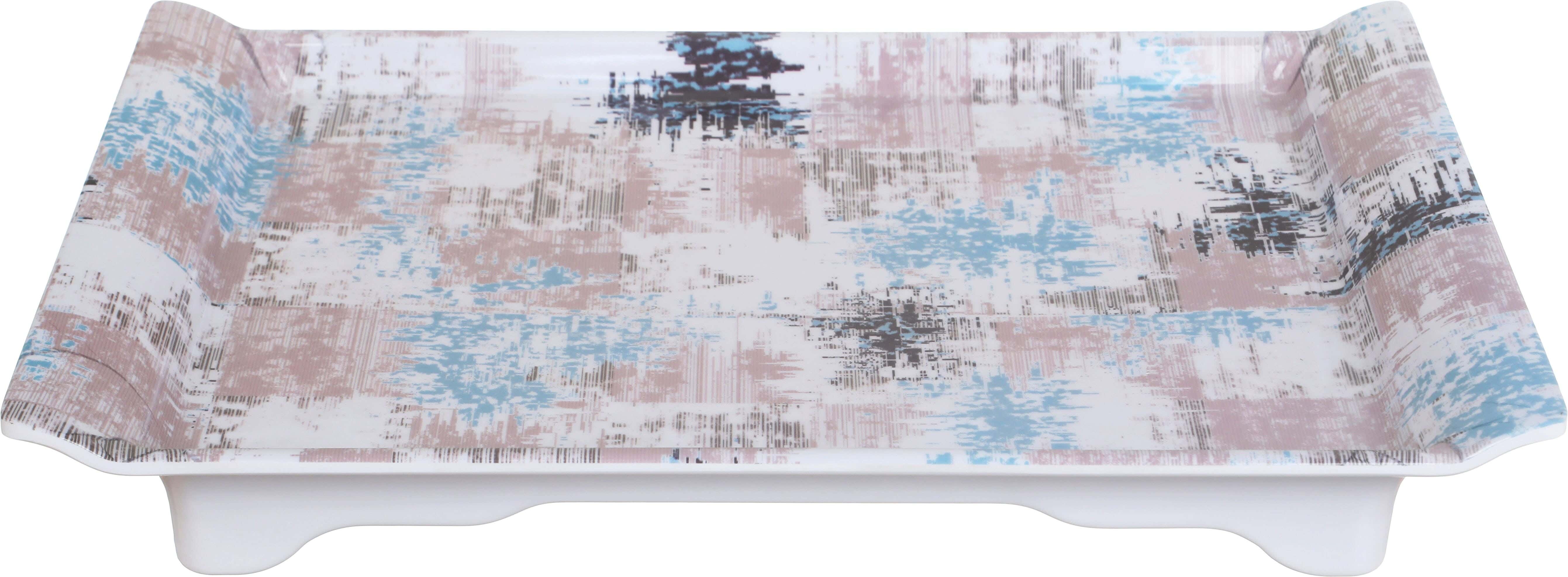 Zahraa Elmohandes Melamine Serving Tray, 41×28 cm - Multicolor