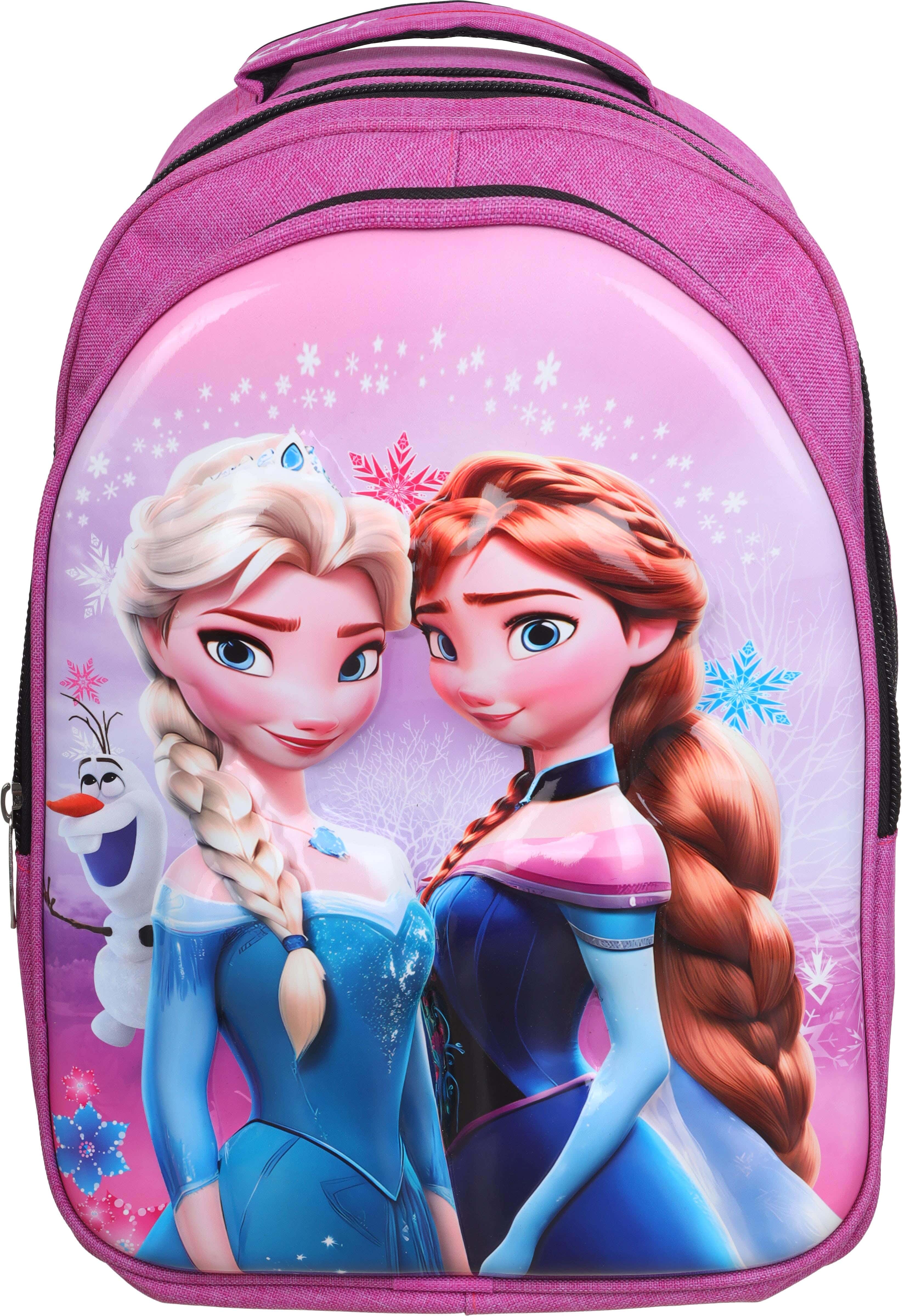 Star Fabric School Backpack for Girls, 39×30 cm, 3 Zippers - Mauve Blue