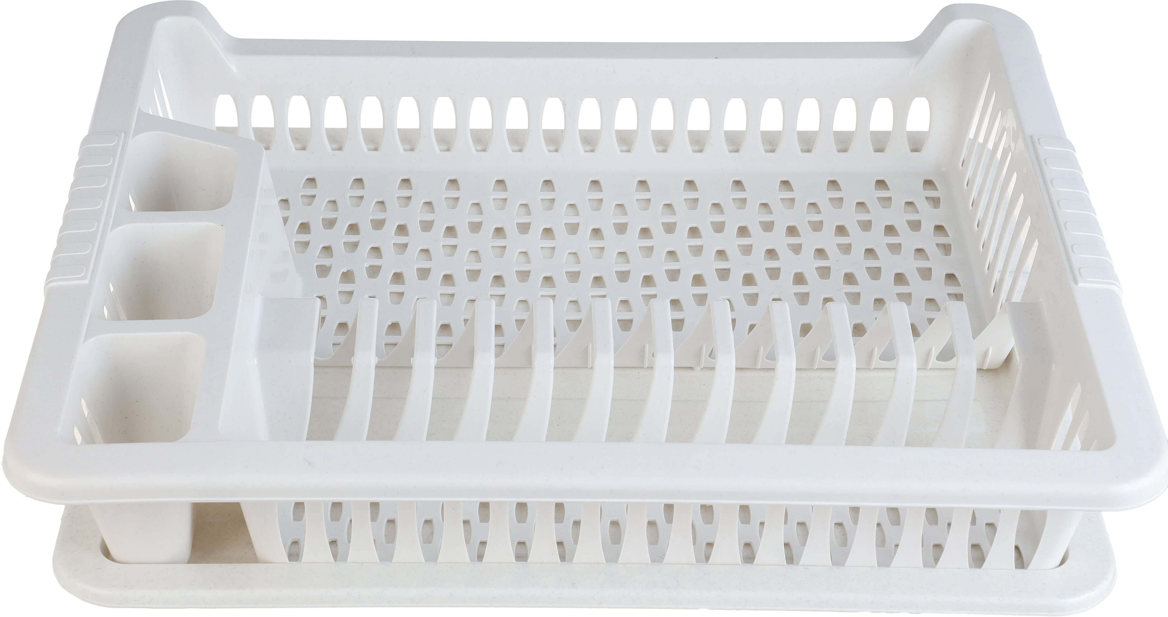 Pro Plast Plastic Dish Organizer with Rectangular Strainer, 46x38 cm - White