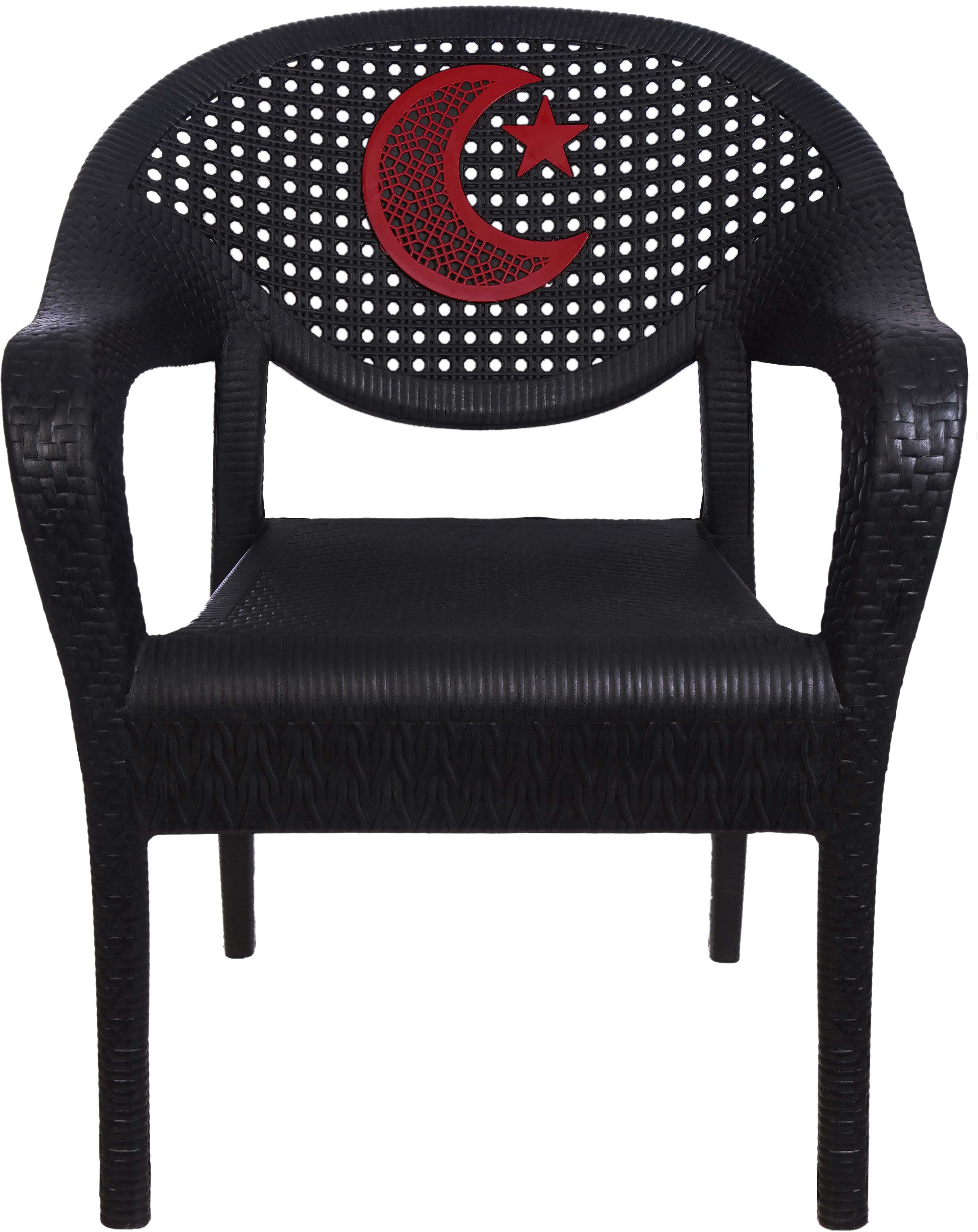 El Helal & Star Plastic Chair, 65×45×80 Cm - Black