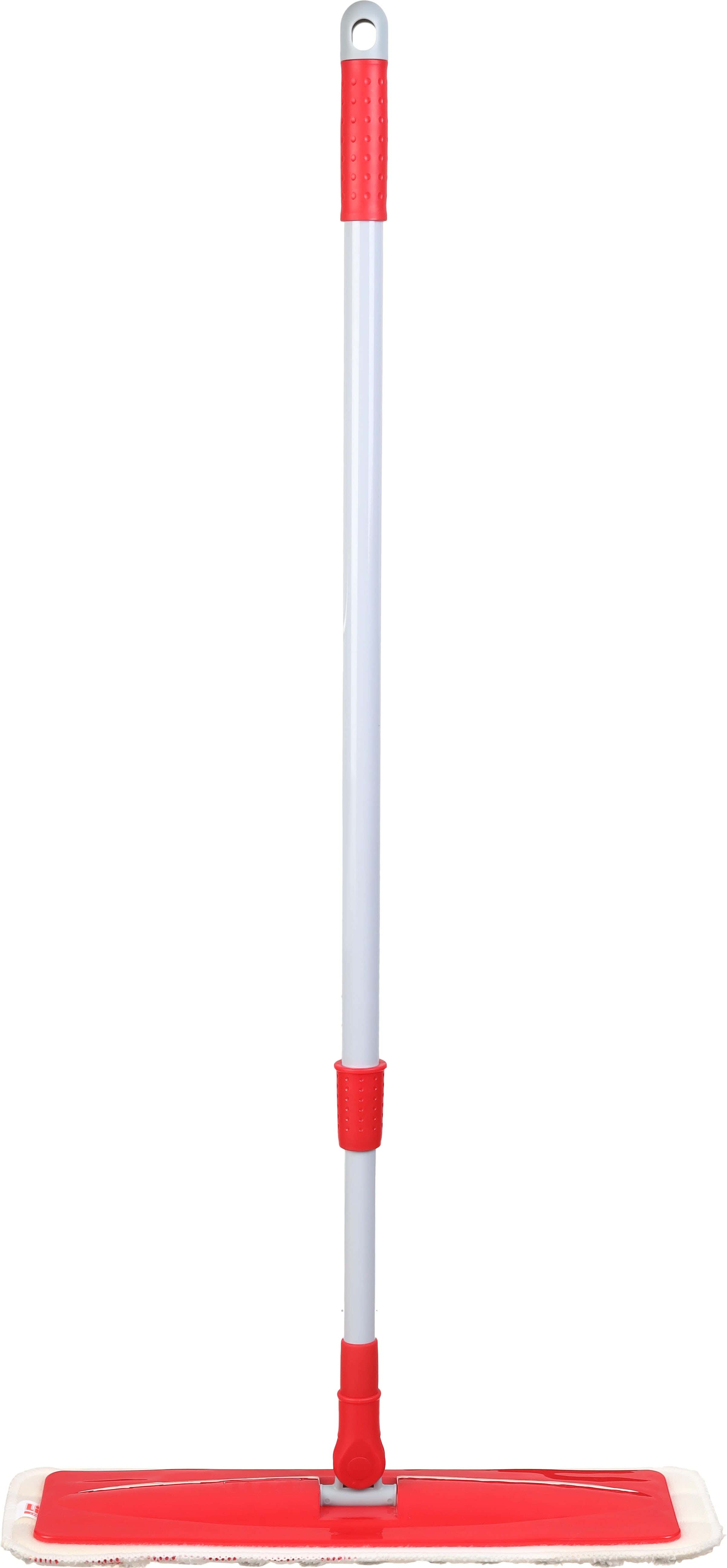Liao Microfiber Parquet Floor Mop with Metal Handle, 120x38 cm - Red Grey