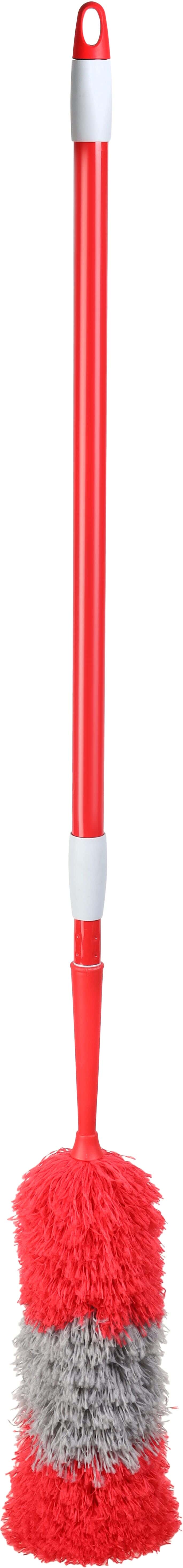 Liao Cotton Cleaning Brush with Metal Handle, 130×35 cm - Grey Red
