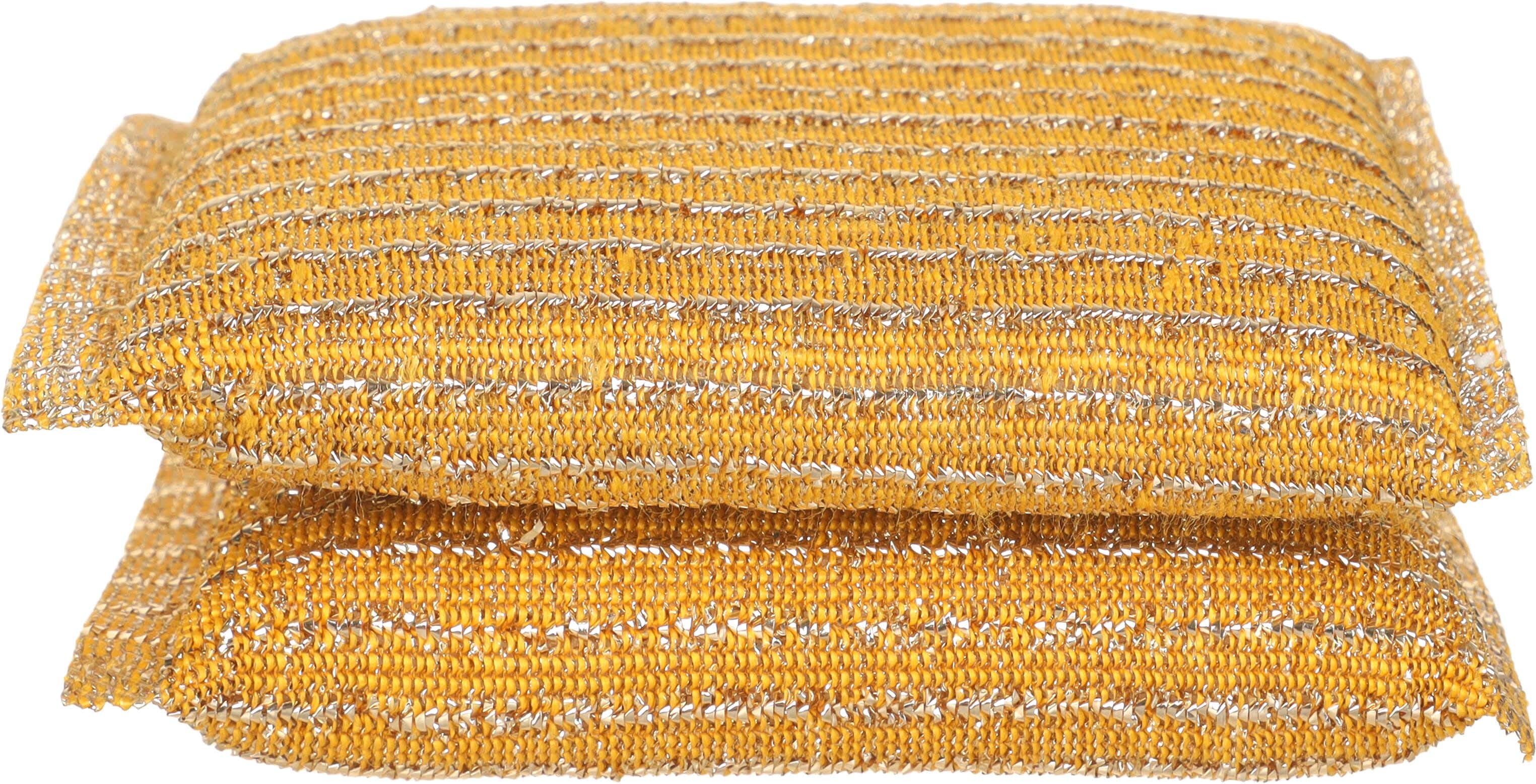 Dish Cleaning Sponge Set, 2 Pieces, 8×13 cm - Yellow Silver