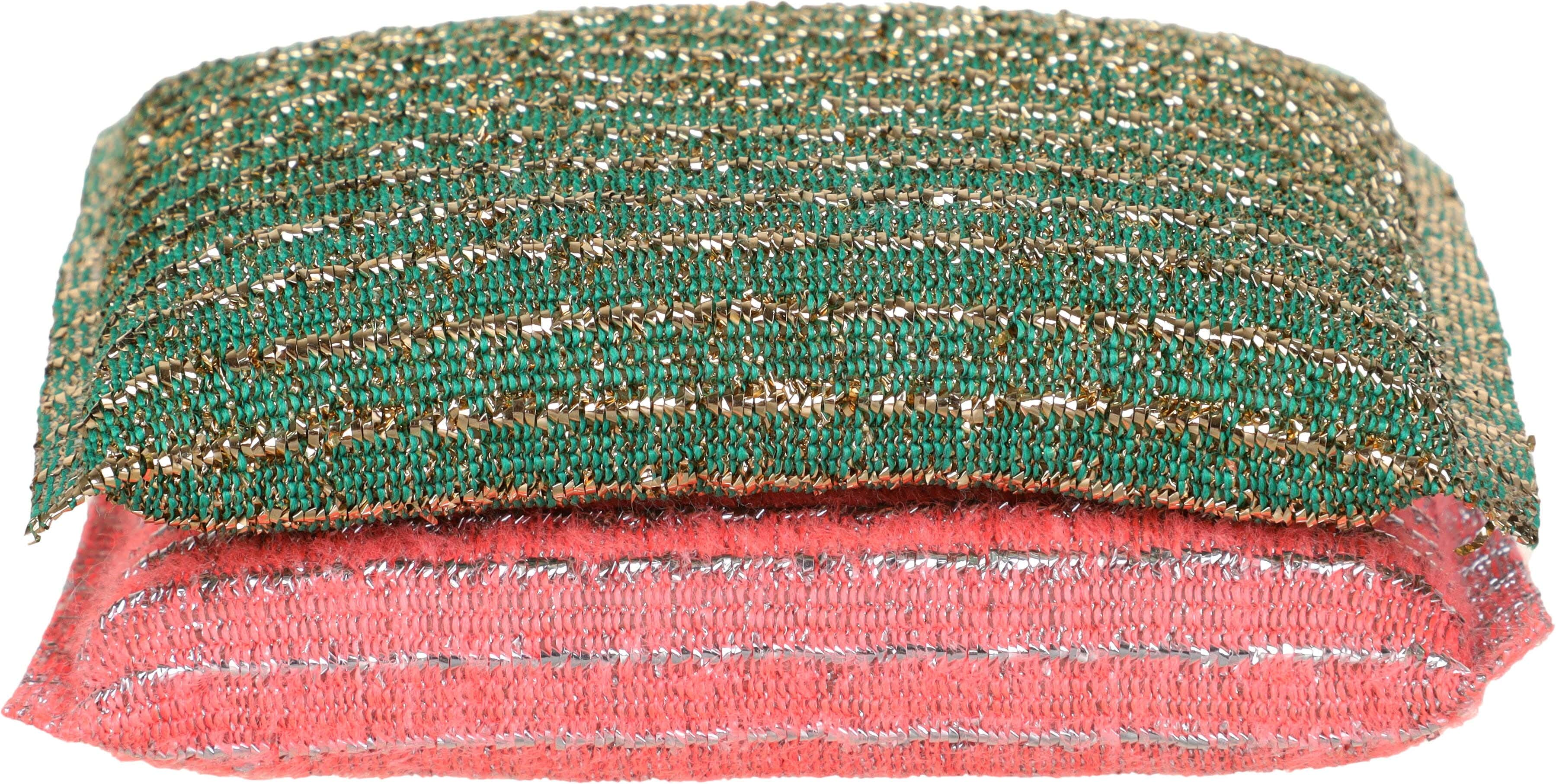 Dish Cleaning Sponge Set, 2 Pieces, 8×13 cm - Rose Green
