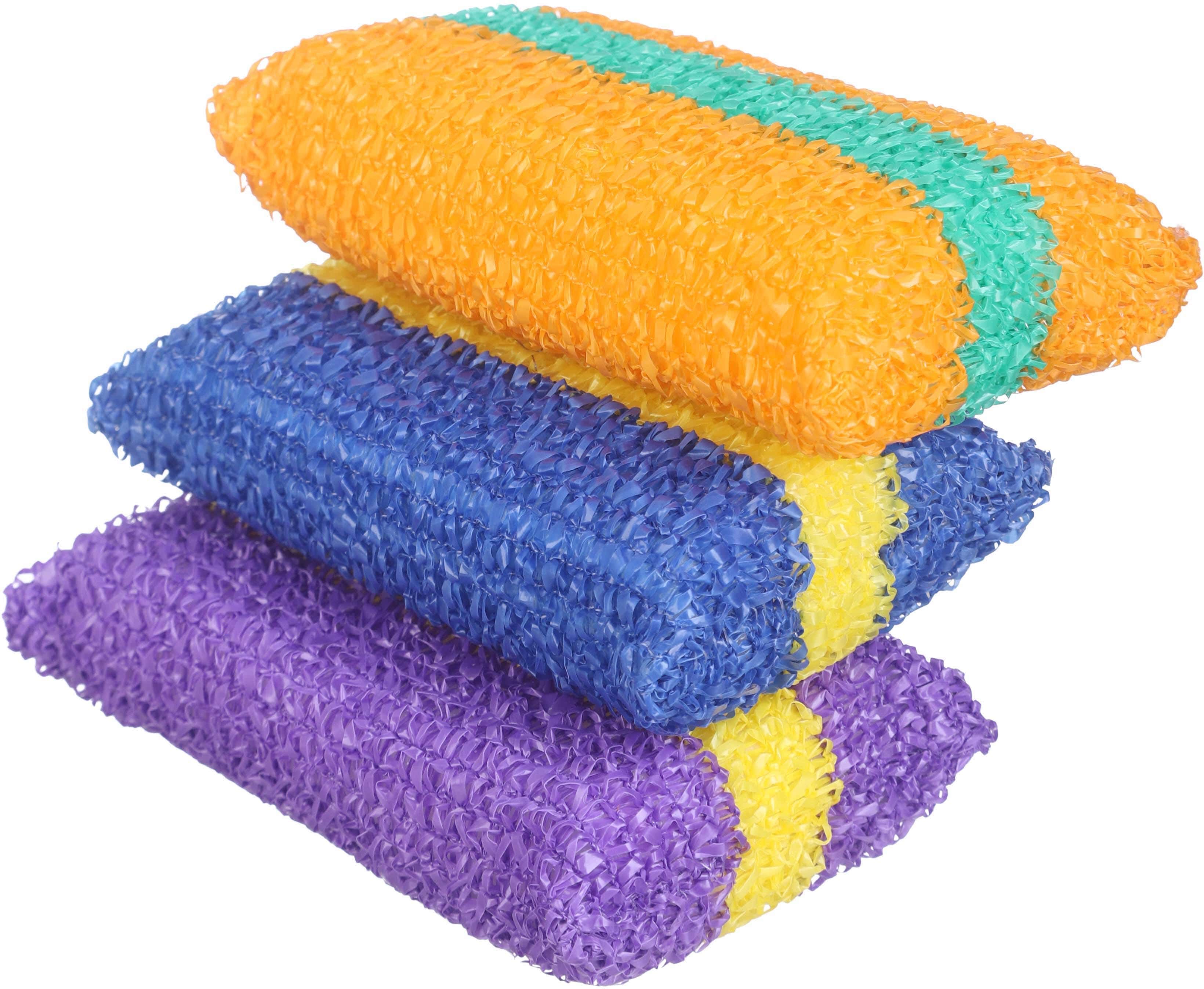 Time Clean Loofah Set, 3 Pieces, 8×12.5 Cm - Multicolor