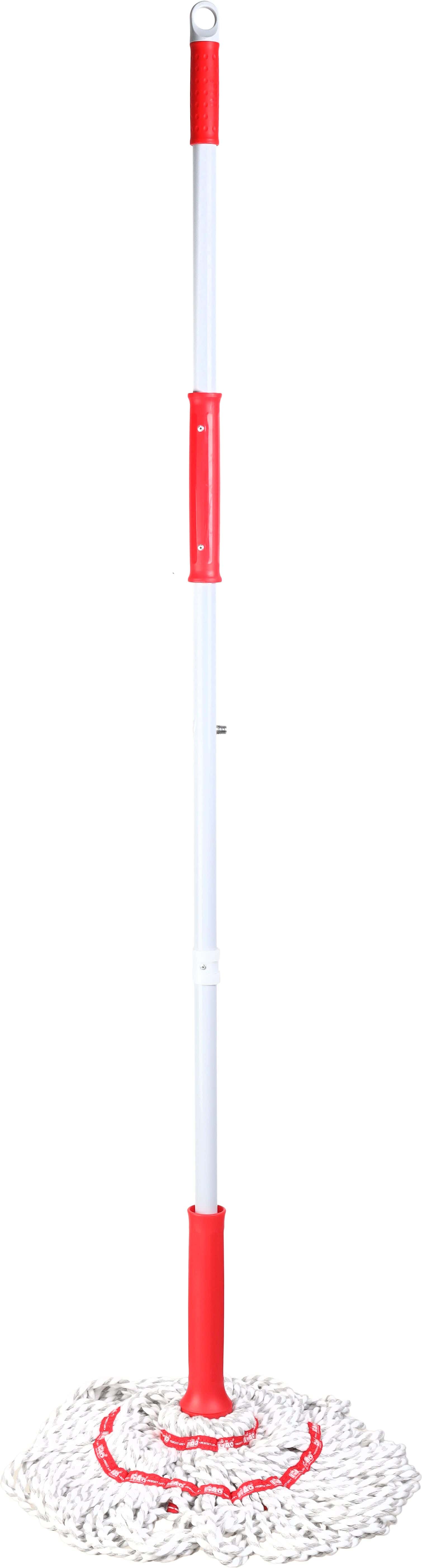 Liao cotton mop with metal handle, 100×30 cm - Grey Red