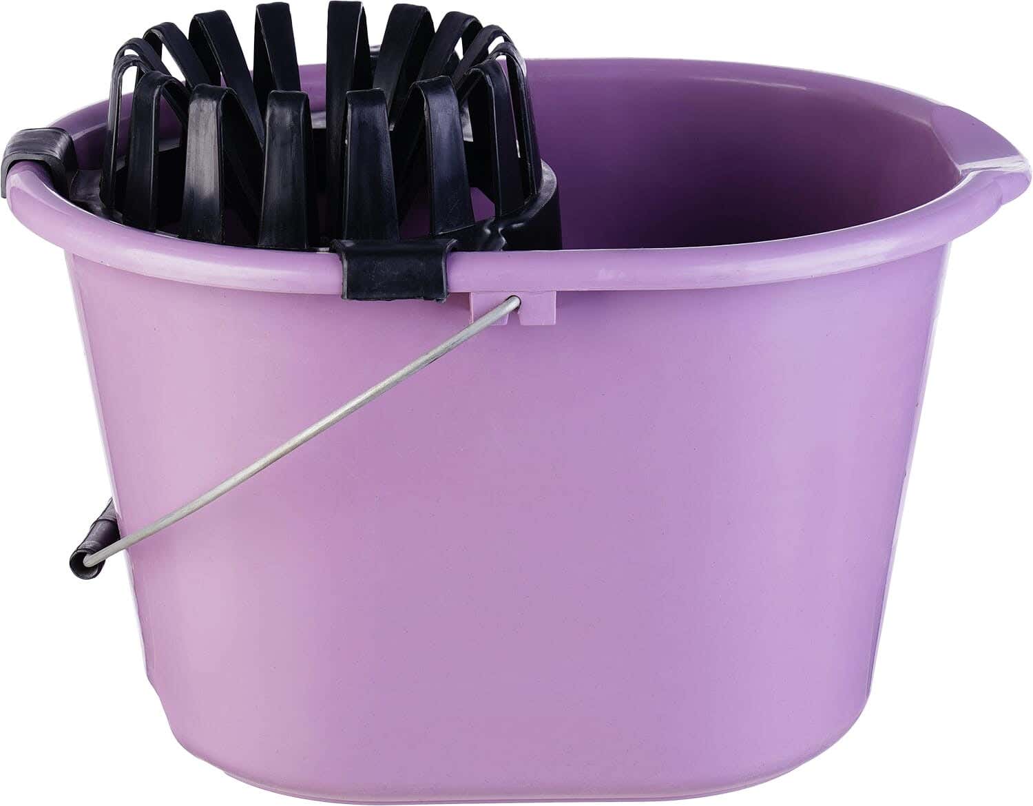 El Hoda Plastic Bucket with Squeezer, 20 Liters - Light Mauve
