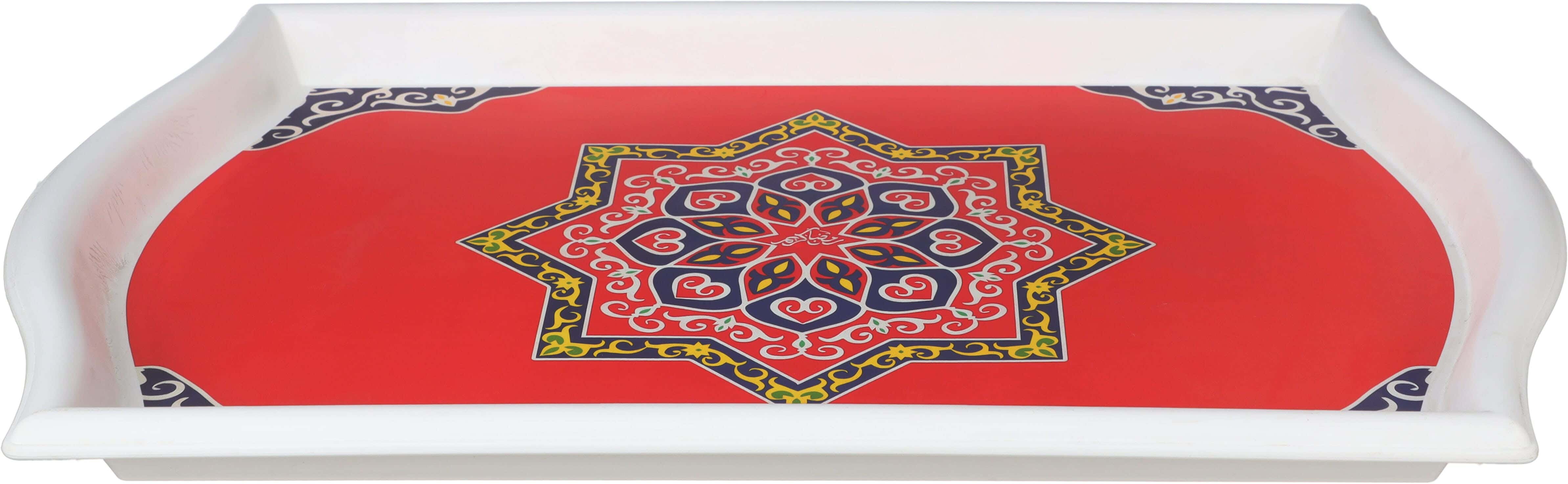Elite Plastic serving tray with Ramadan Shaped, 52×36 cm - Multicolor