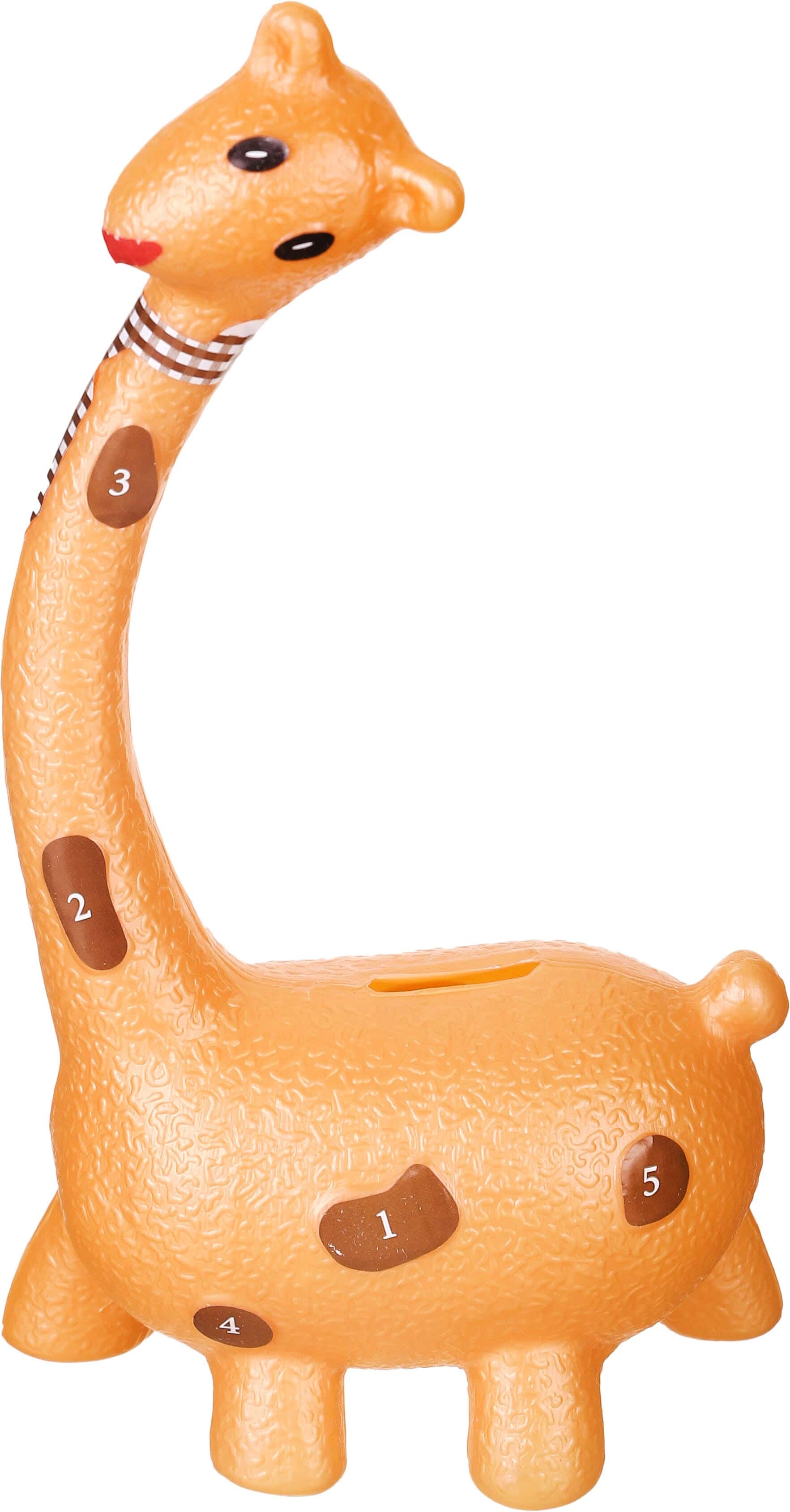 Plastic Money Box, Giraffe Shape, 25 cm - Orange