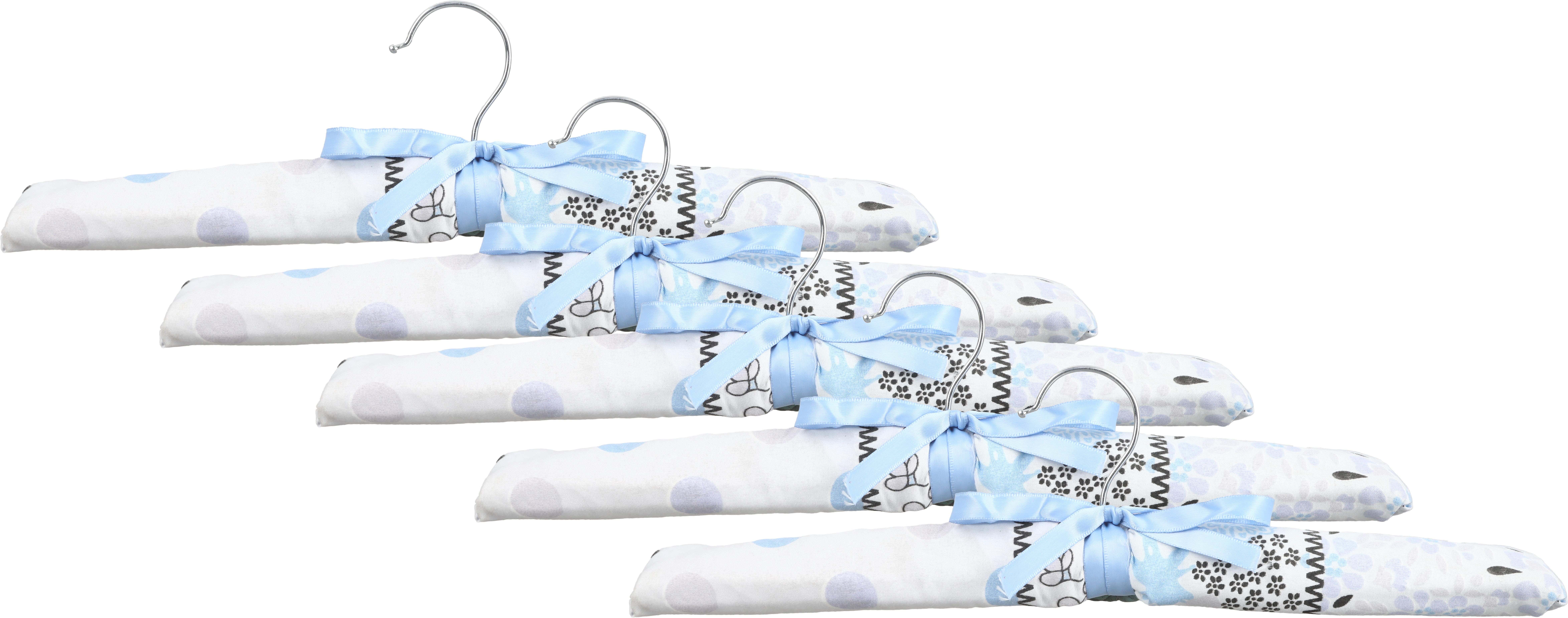 Bassiouny Plast Satin Padded Hangers Set, 5 Pieces, 37 cm - Multicolor