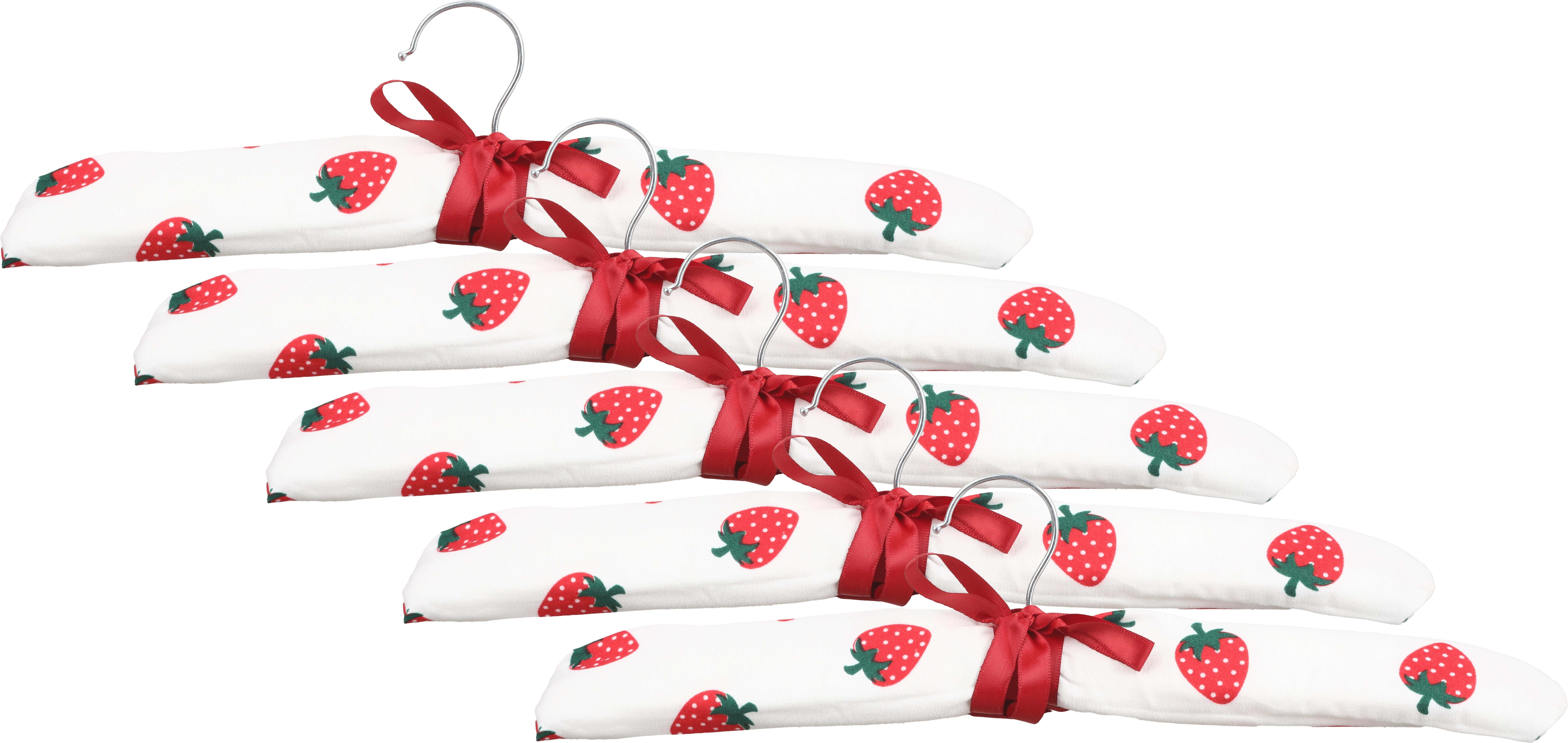 Bassiouny Plast Satin Padded Hangers Set, 5 Pieces, 37 cm - Multicolor