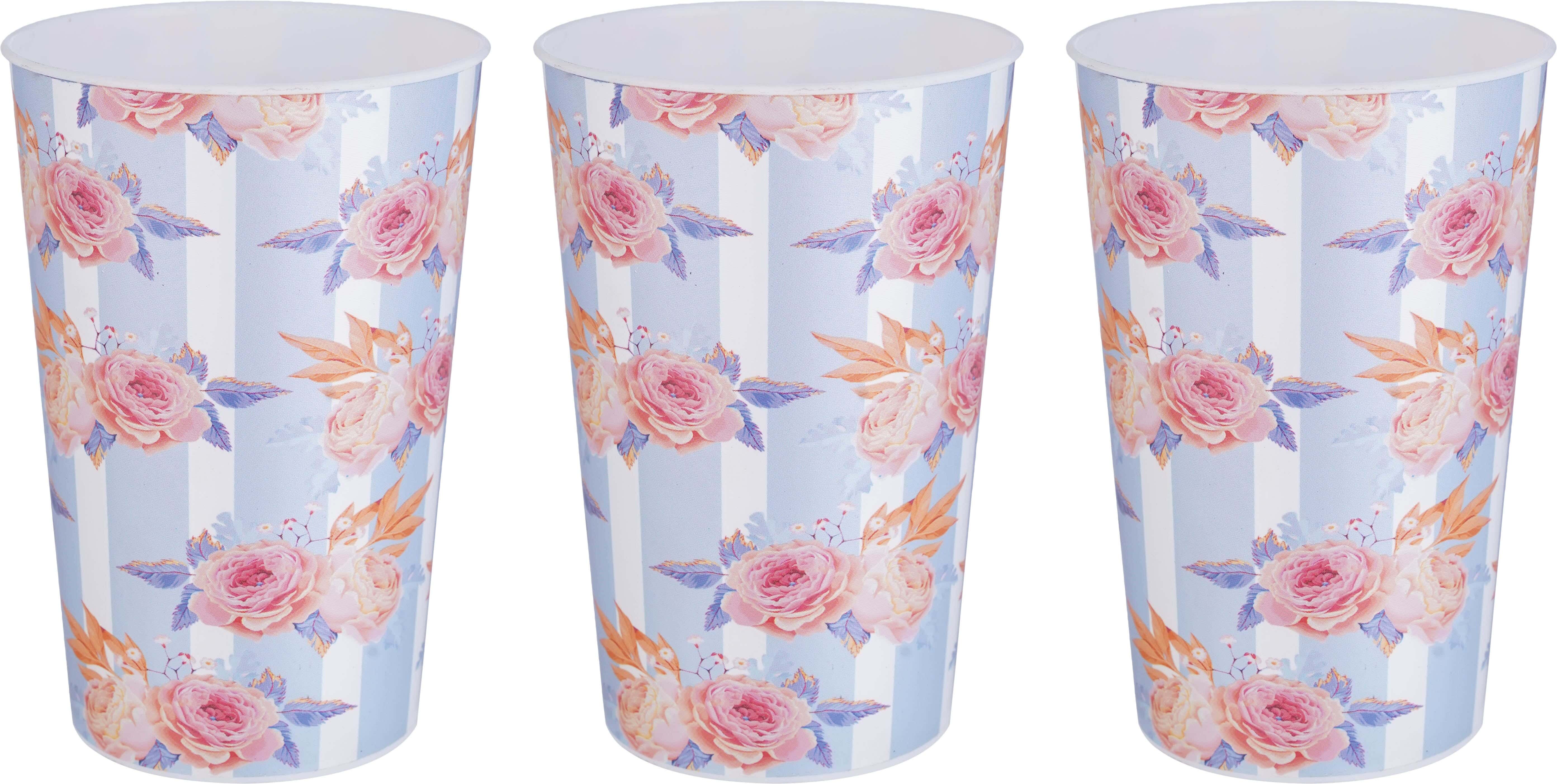Bassiouny Plast Plastic Cups Set, Ramadan Shaped, 3 Pieces, 250 ml - Multicolor