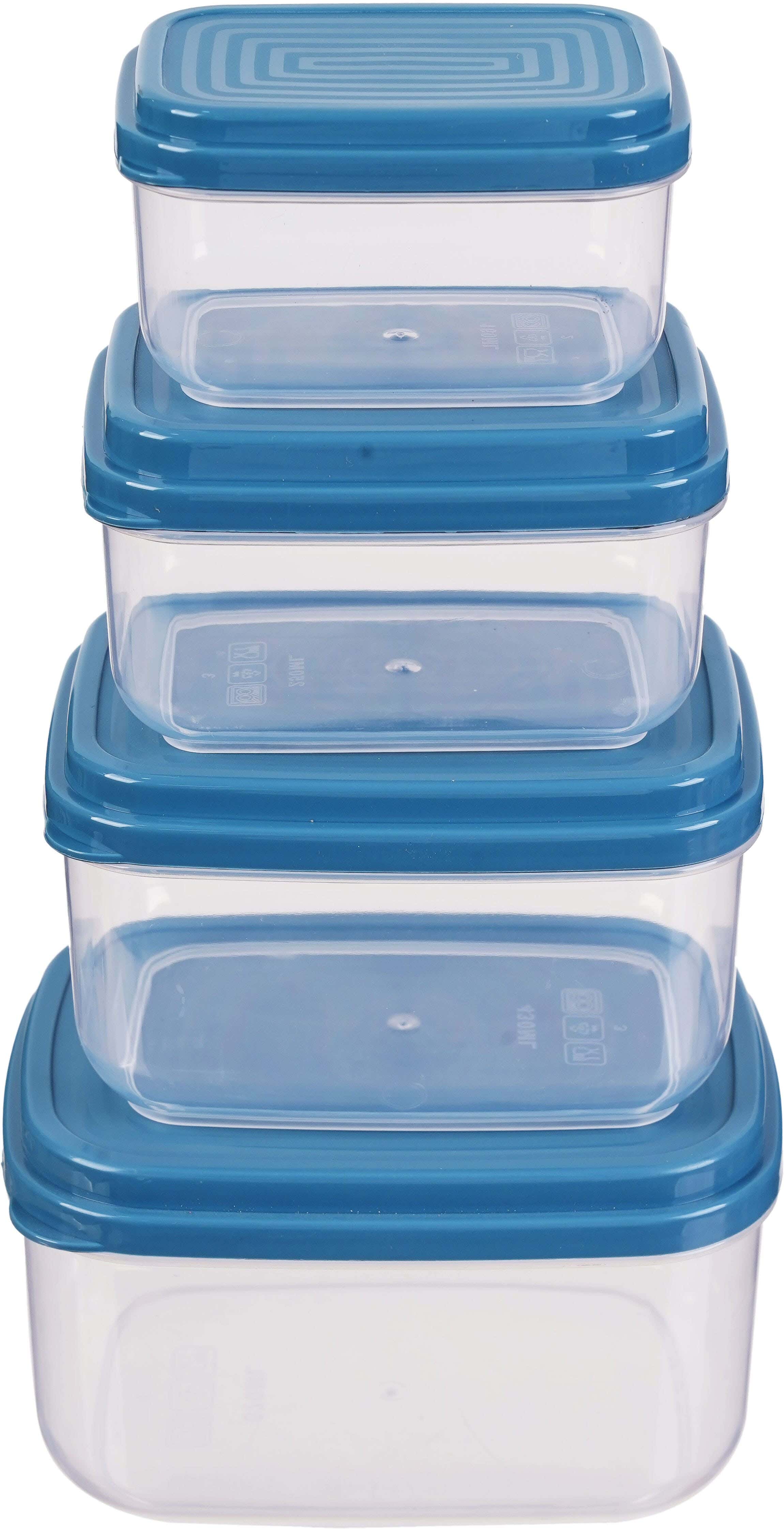 Al Wataneya Rectangular Plastic Refrigerator Box Set, 4 Pieces - Clear Petrol