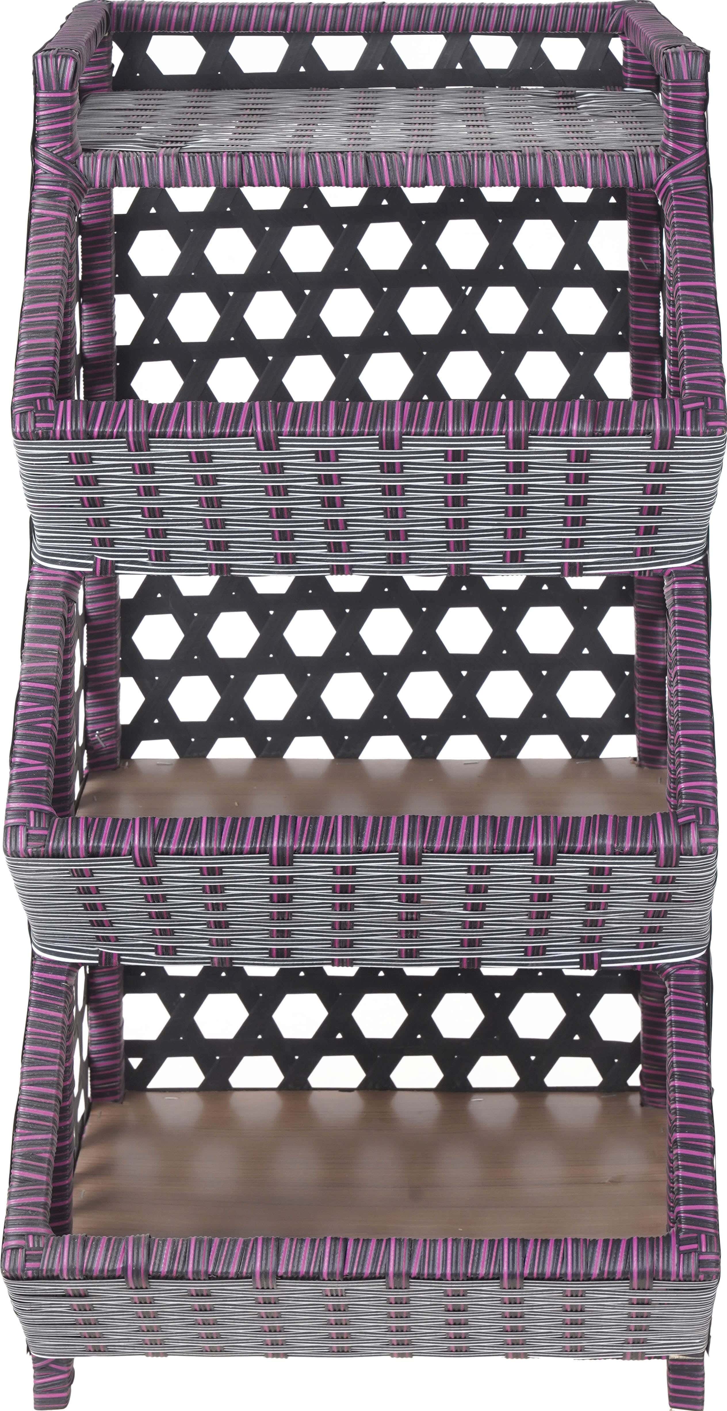 Rattan Trolley, 87×41×30 cm, 3 Levels, with Top Shelf - Multicolor