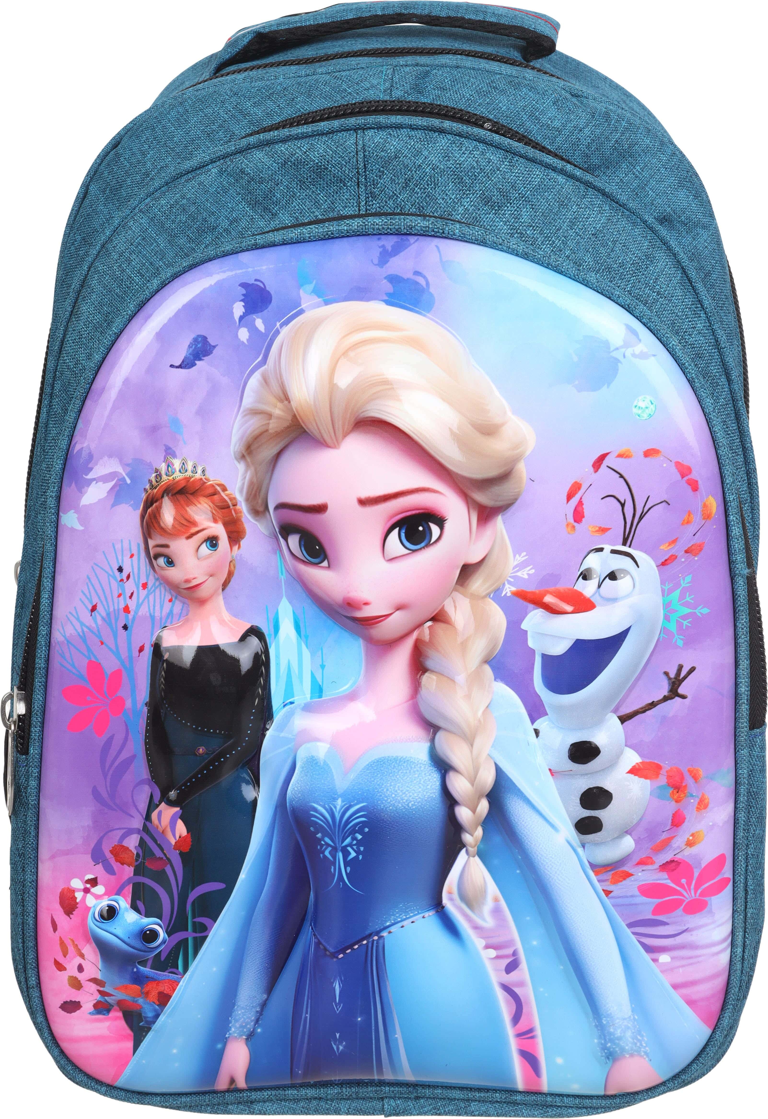 Star Fabric School Backpack for Girls, 42×29 cm, 3 Zippers - Multicolor