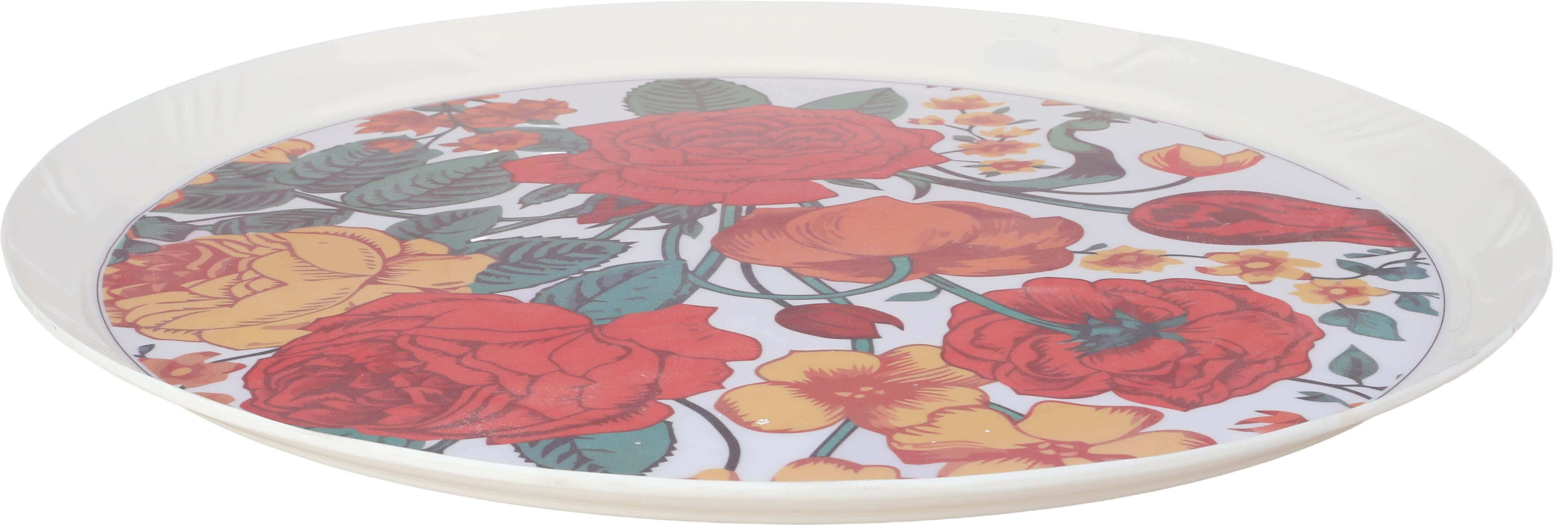 Al Shreif Round Melamine Dinner Tray, 65 cm - Multicolor