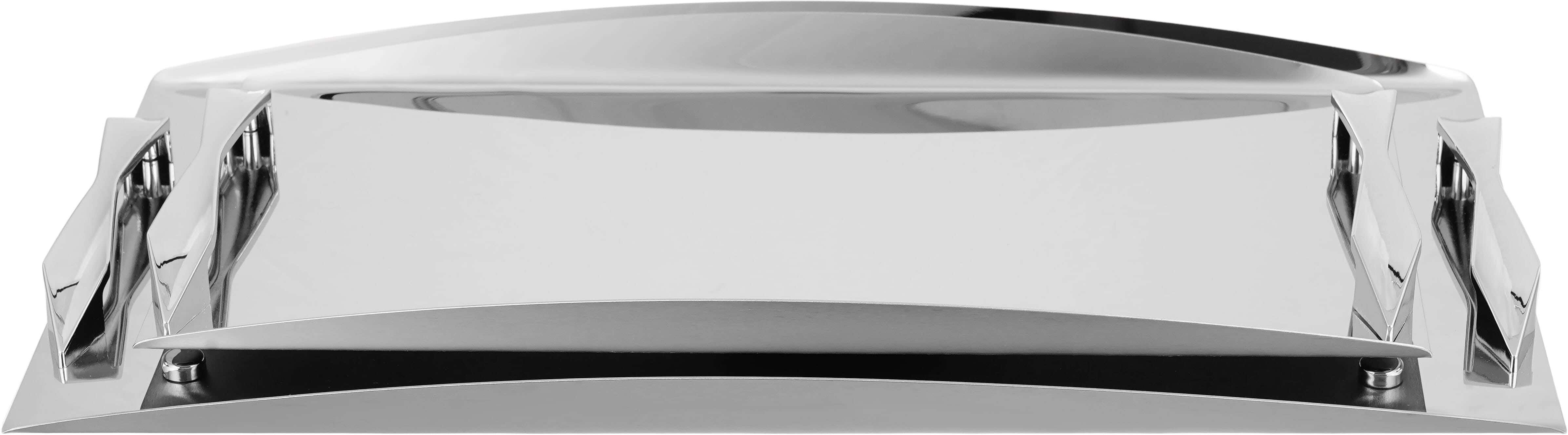Nelton Chrome Rectangular Serving Tray Set, 2 Pieces - Silver