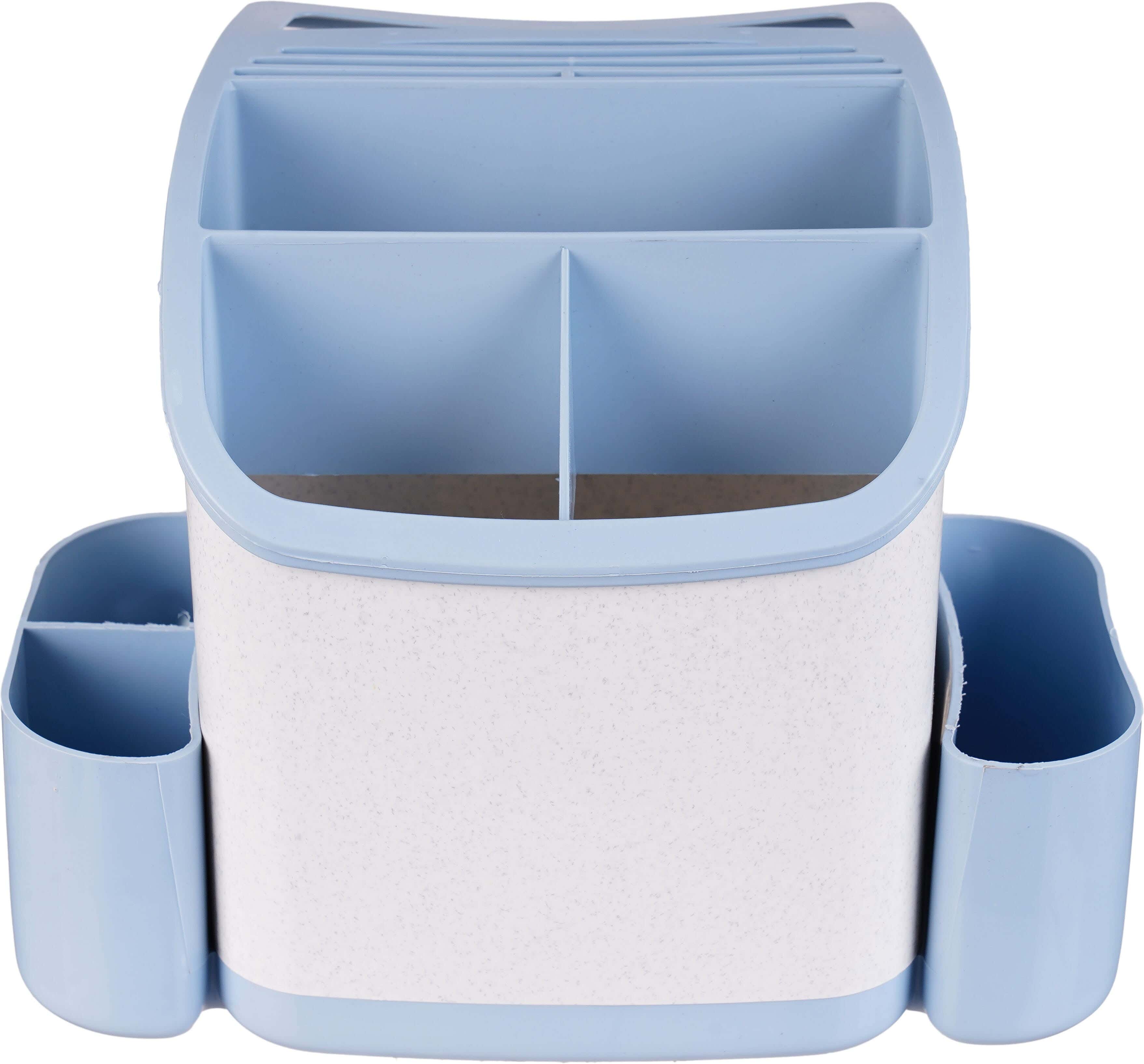 Pro Plast Plastic Spoon and Knife Organizer, 17×23 cm - White Light Blue
