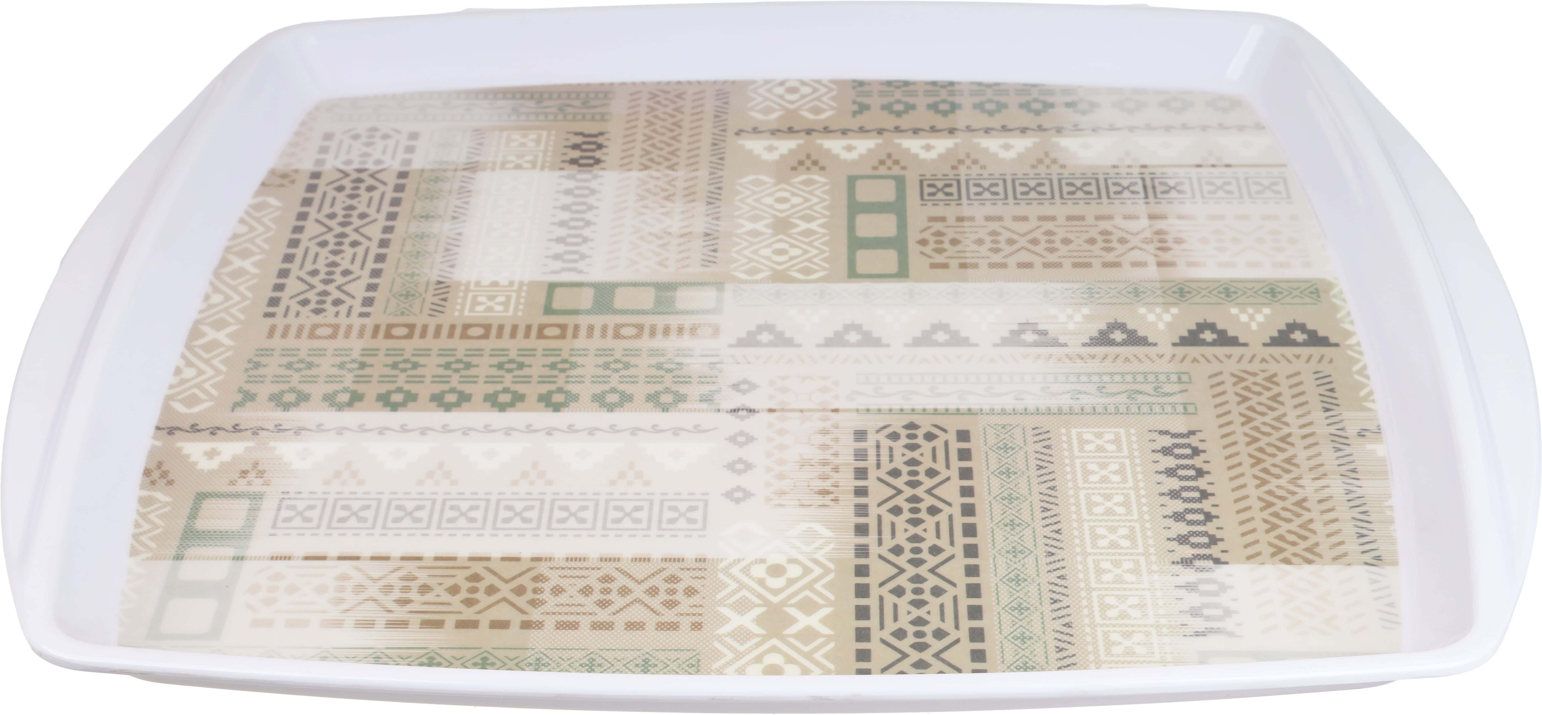 Al mohandes Melamine Dinner Tray, 64×58 cm - Multicolor