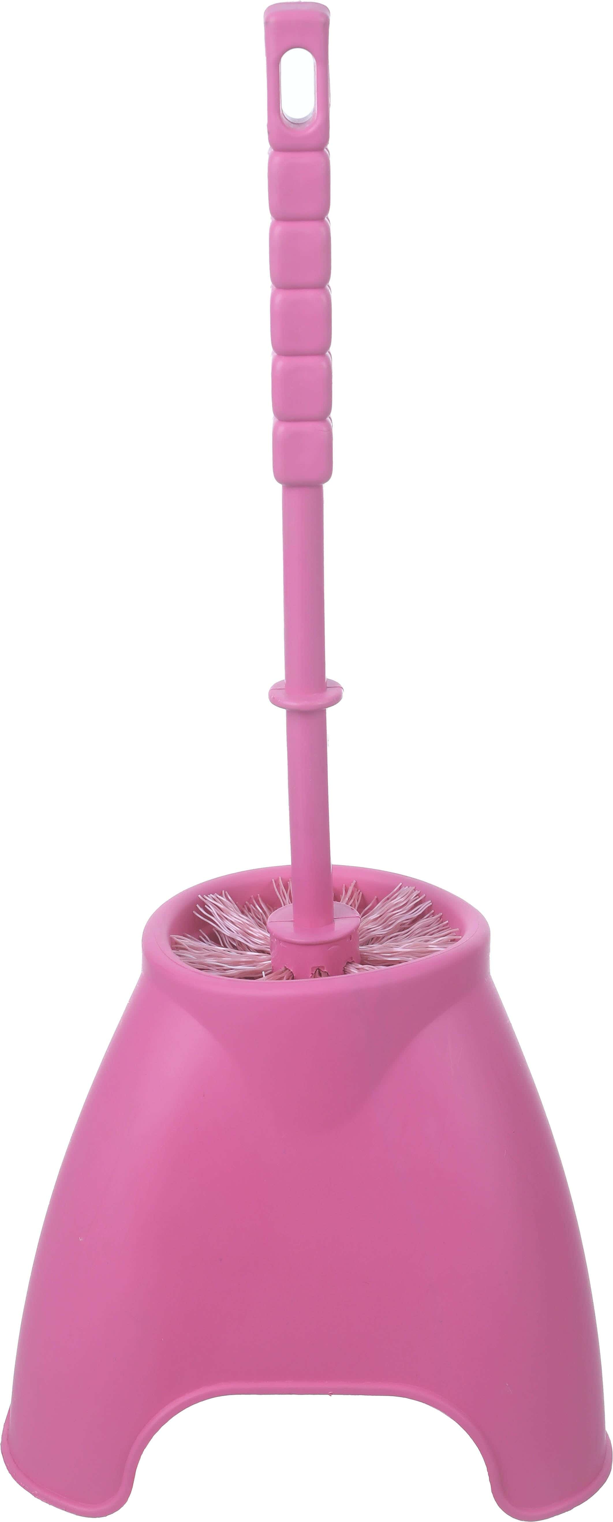 Weazy Plastic Toilet Brush With Base, 35×15 cm - Pink