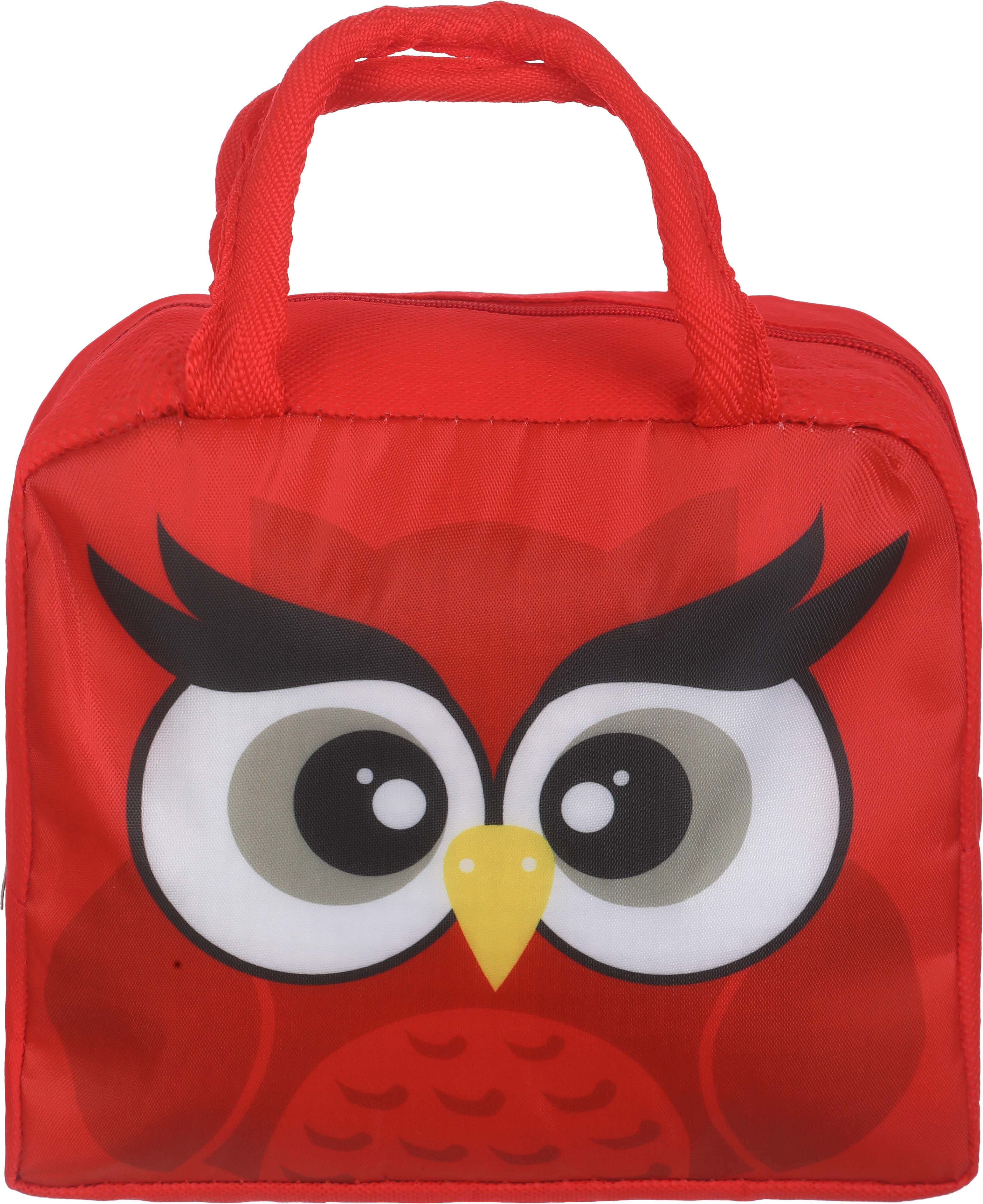 Waterproof Rectangular Lunch Bag, with Handle, 20×23 cm - Red White