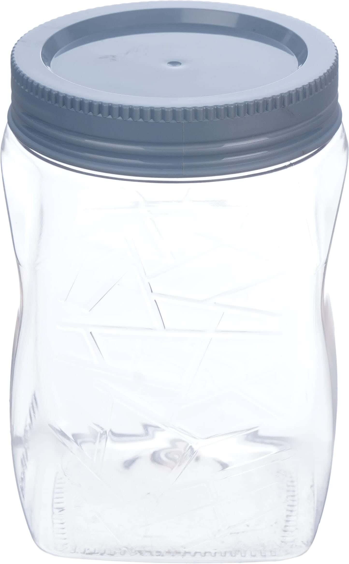 Max Plast Plastic Jar with Lid, 450 ml - Clear Grey