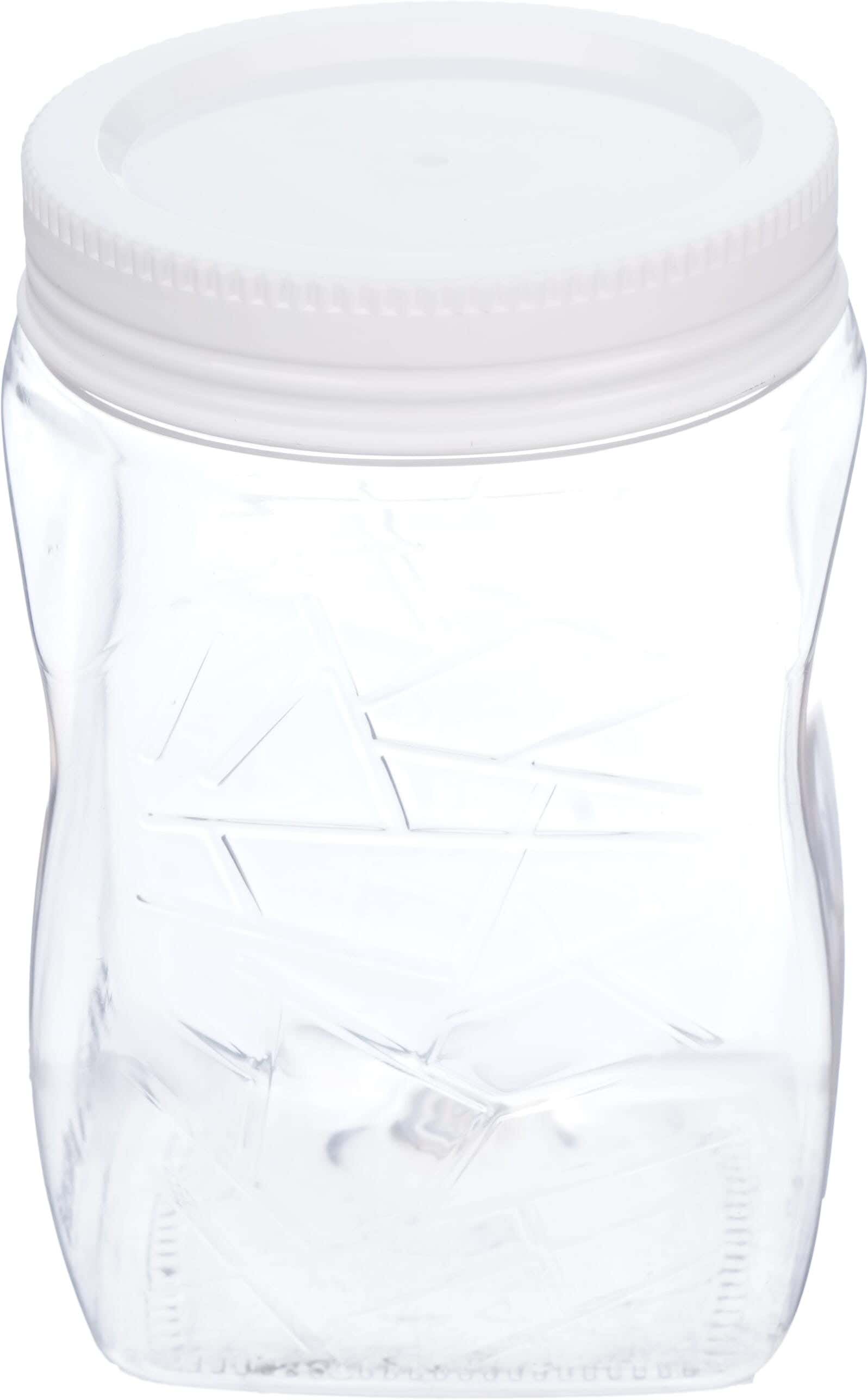 Max Plast Plastic Jar with Lid, 450 ml - Clear White