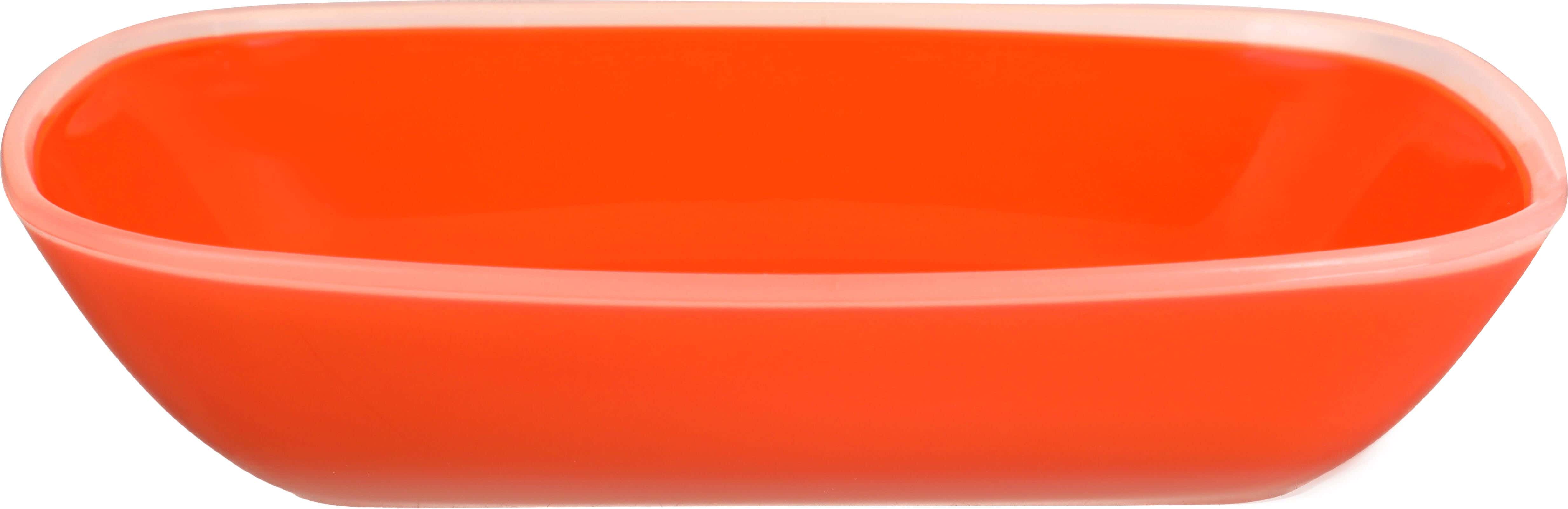 Elhoda Rectangular Plastic Bowl, 22.5×16.5 cm - Orange