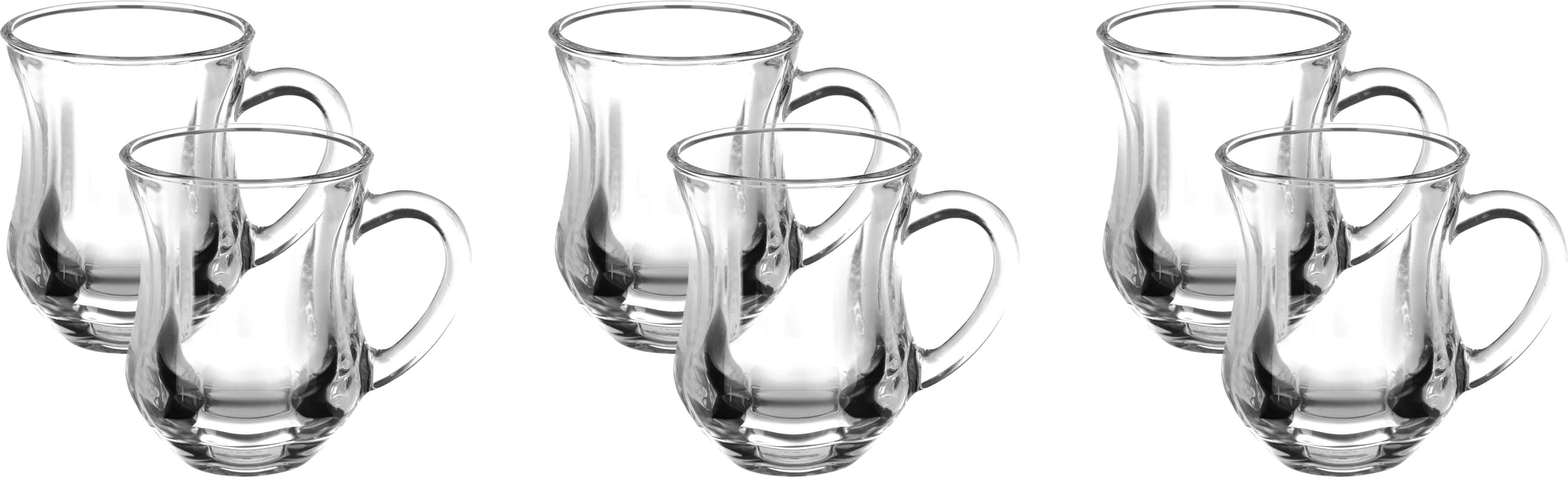 Blink Max Glass Mug Set, 6 Pieces, 205 ml - Clear