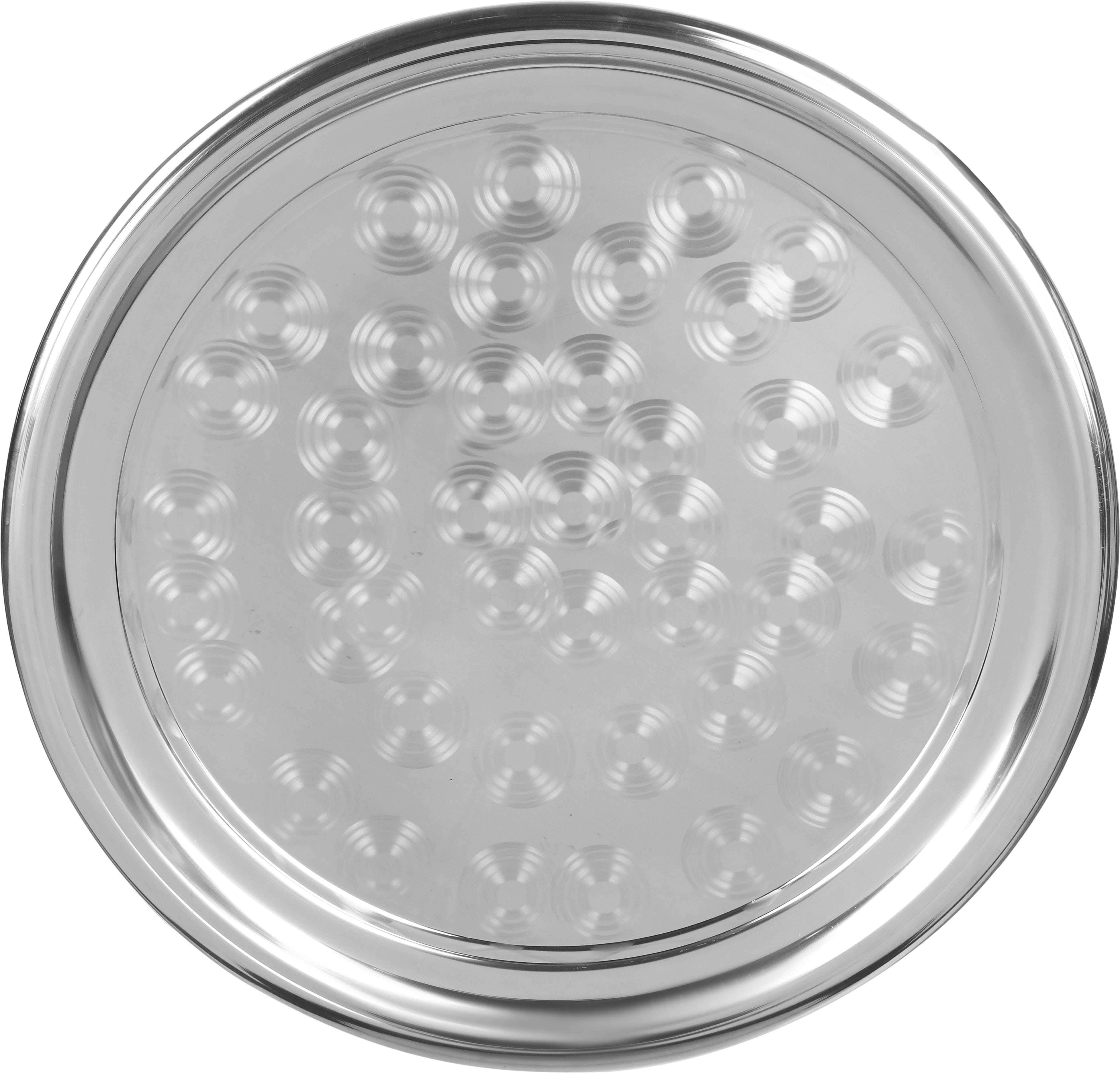 Majestic Round Stainless Steel Serving Tray, 70 cm, approximately 1250 grm - Silver