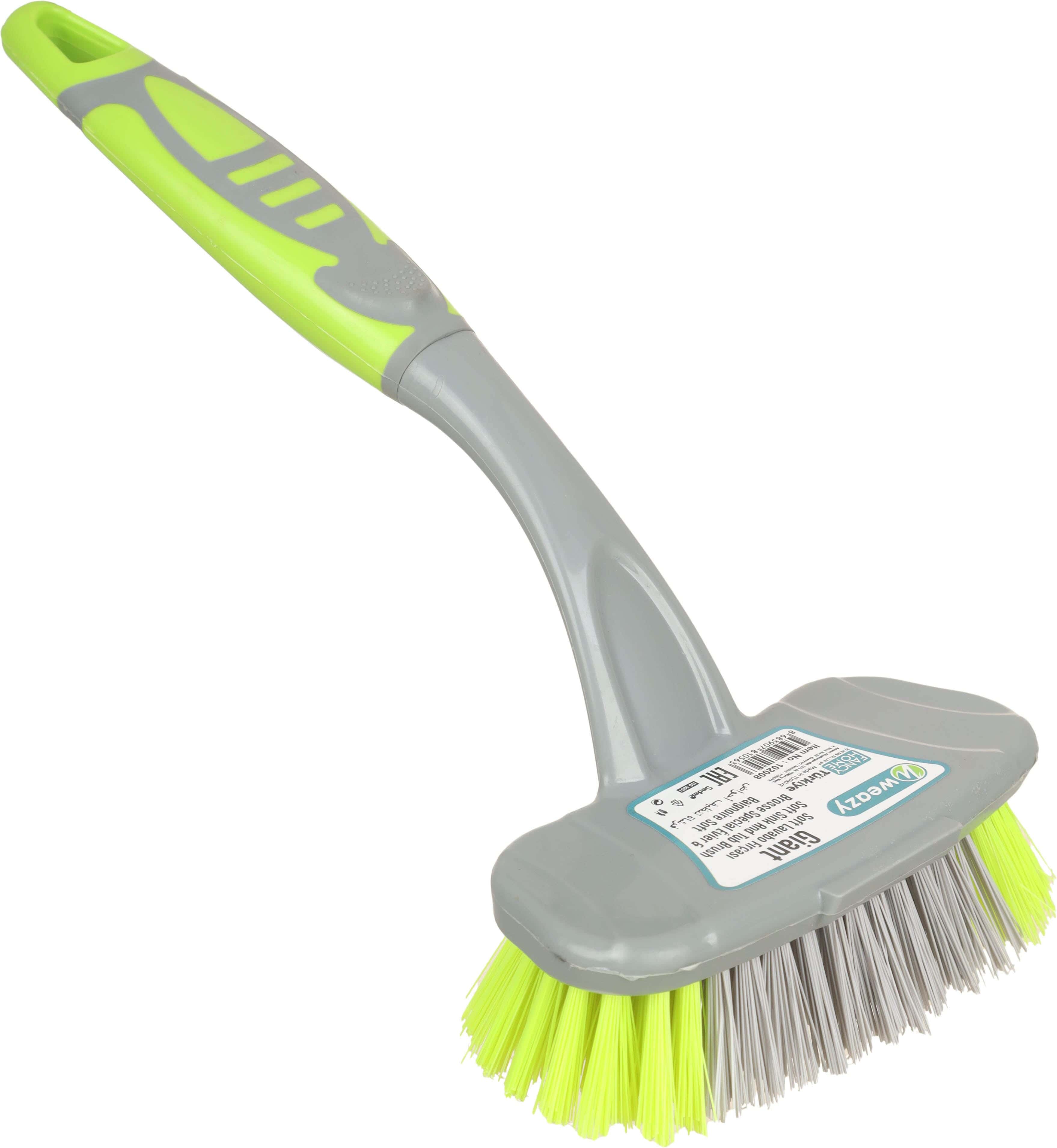 Weazy Plastic Sink Cleaning Brush, 24×11 cm - Grey Lemon