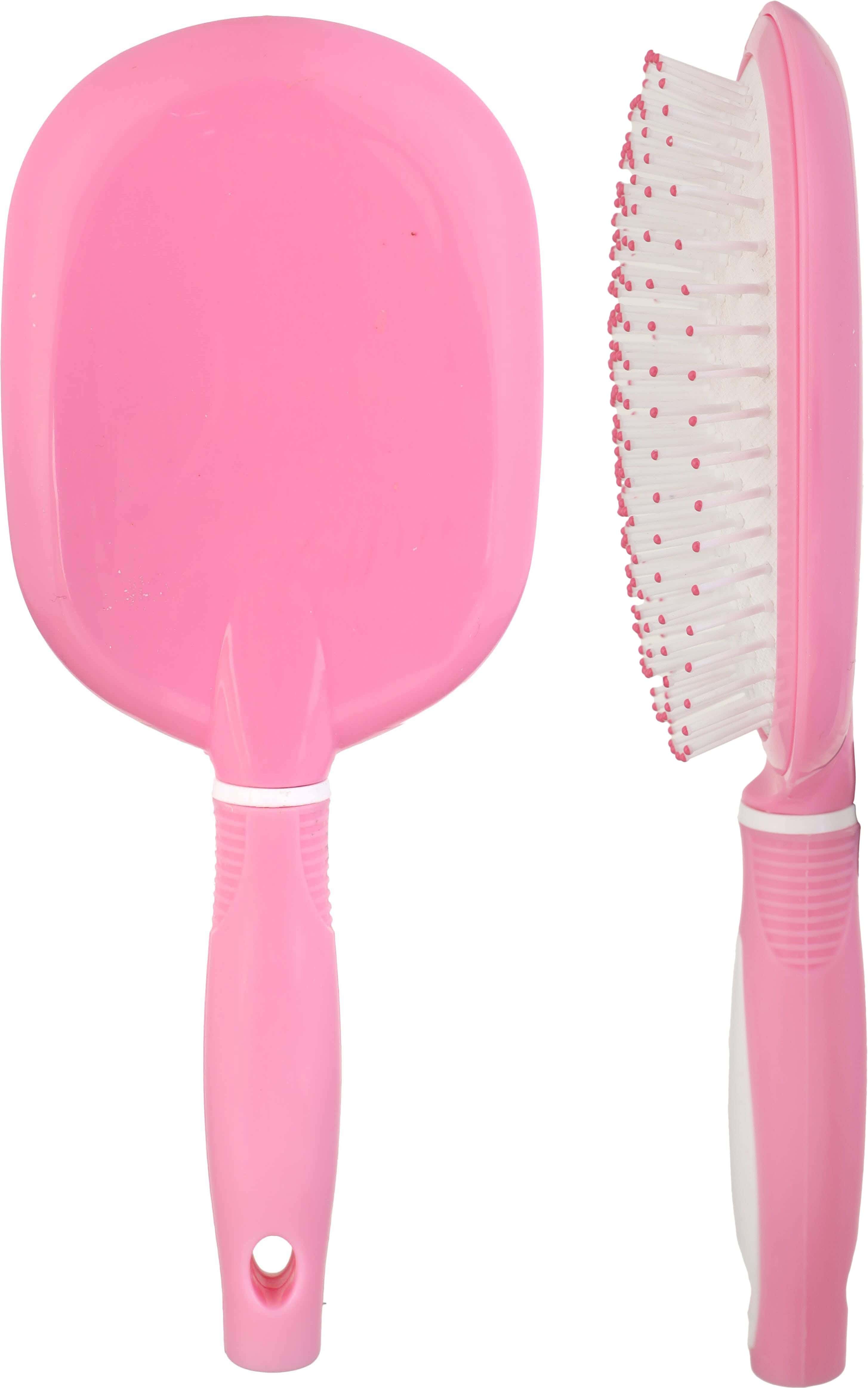 Plastic Hair Brush for Hair Styling, Oval Shaped, 26 cm - Rose