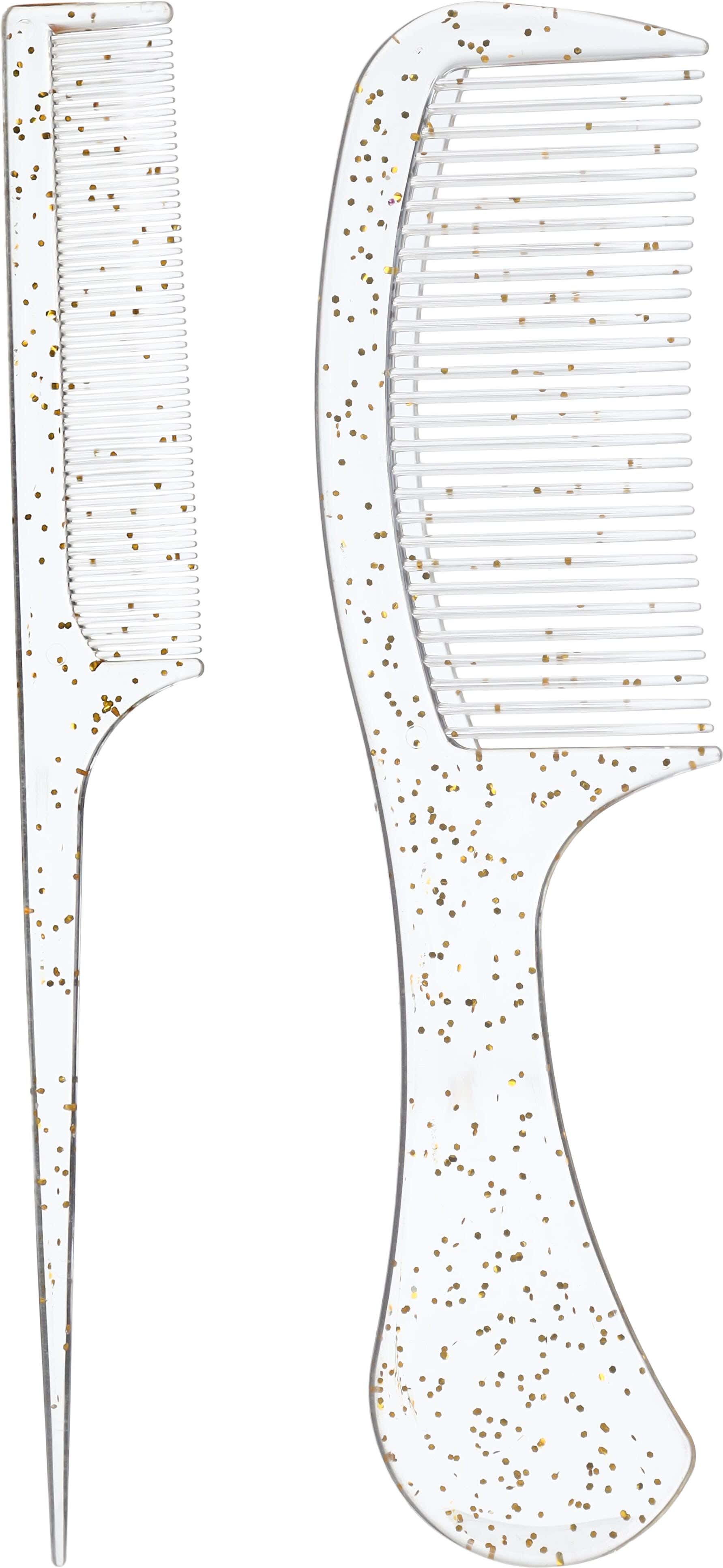 Plastic Comb Set, 2 Pieces - Clear