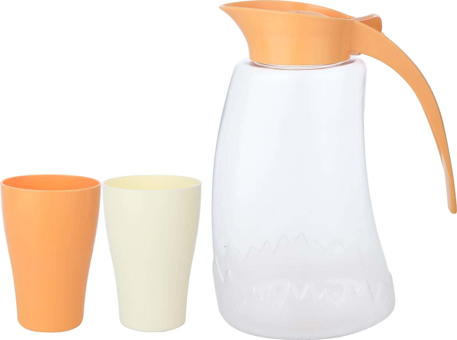 Lamsa Plast Plastic Flask Set, 3 Pieces - Clear Orange