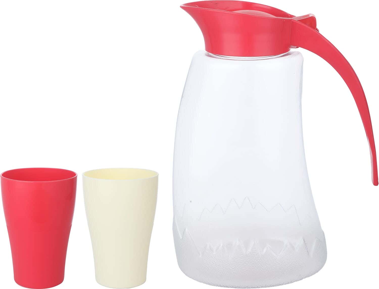 Lamsa Plast Plastic Flask Set, 3 Pieces - Clear Red