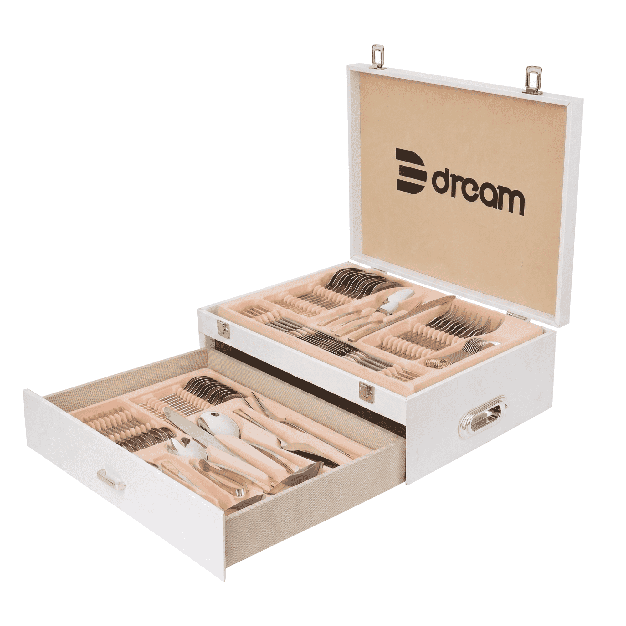 Dream Stainless Steel Cutlery Set, 86 Pieces - Silver Gold