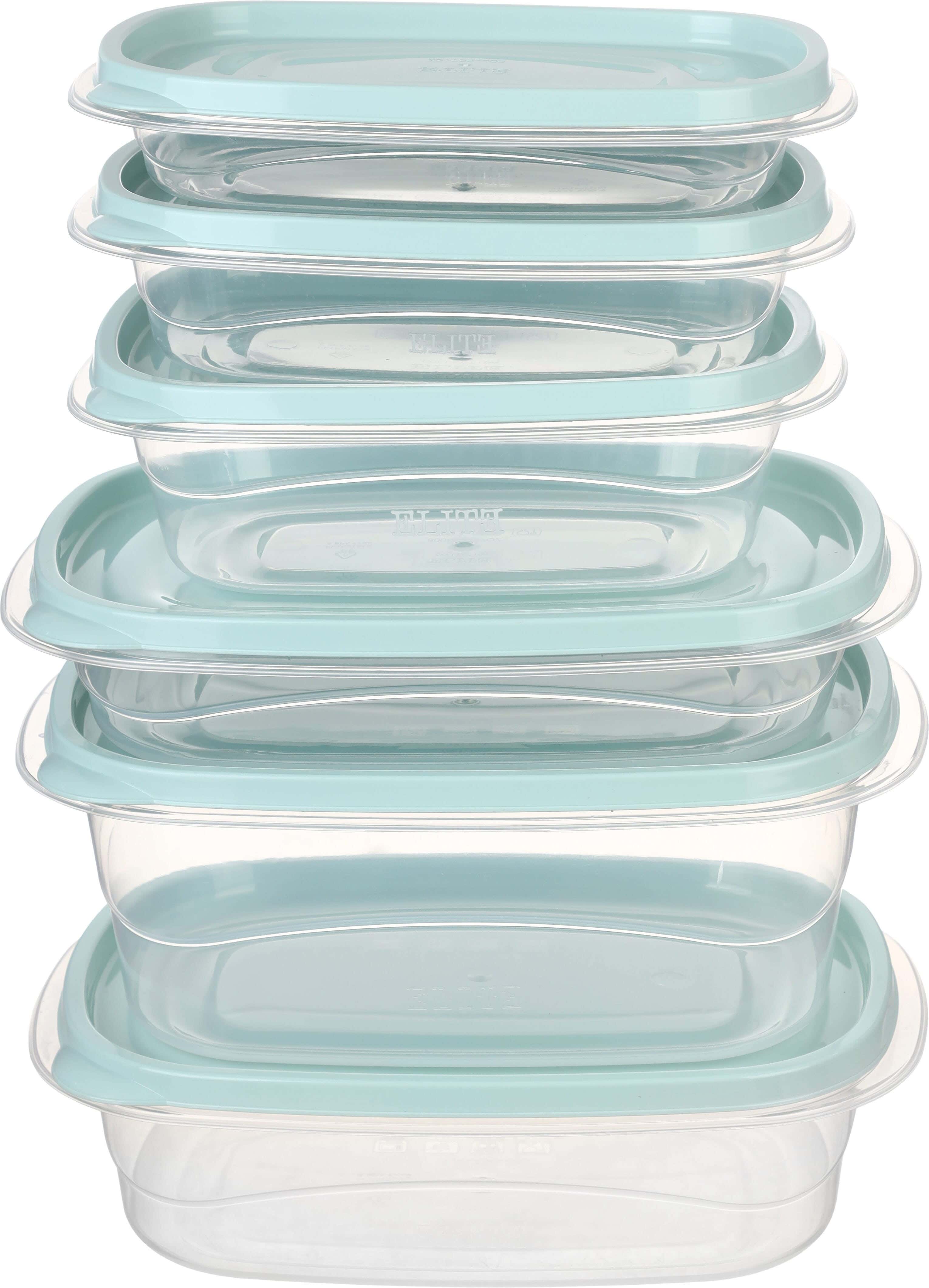 Elite Plastic Refrigerator Box Set, 6 Pieces - Light Turquoise