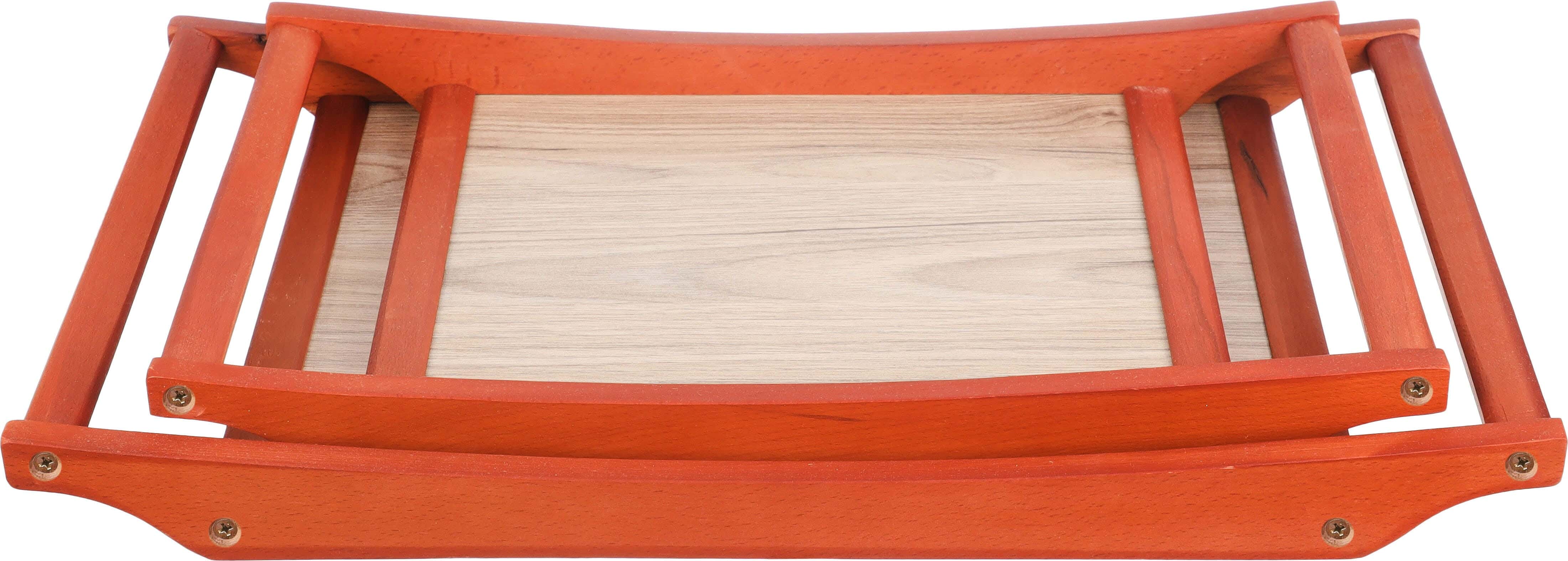 Juliet Wooden Serving Tray Set, 2 Pieces - Wooden Beige