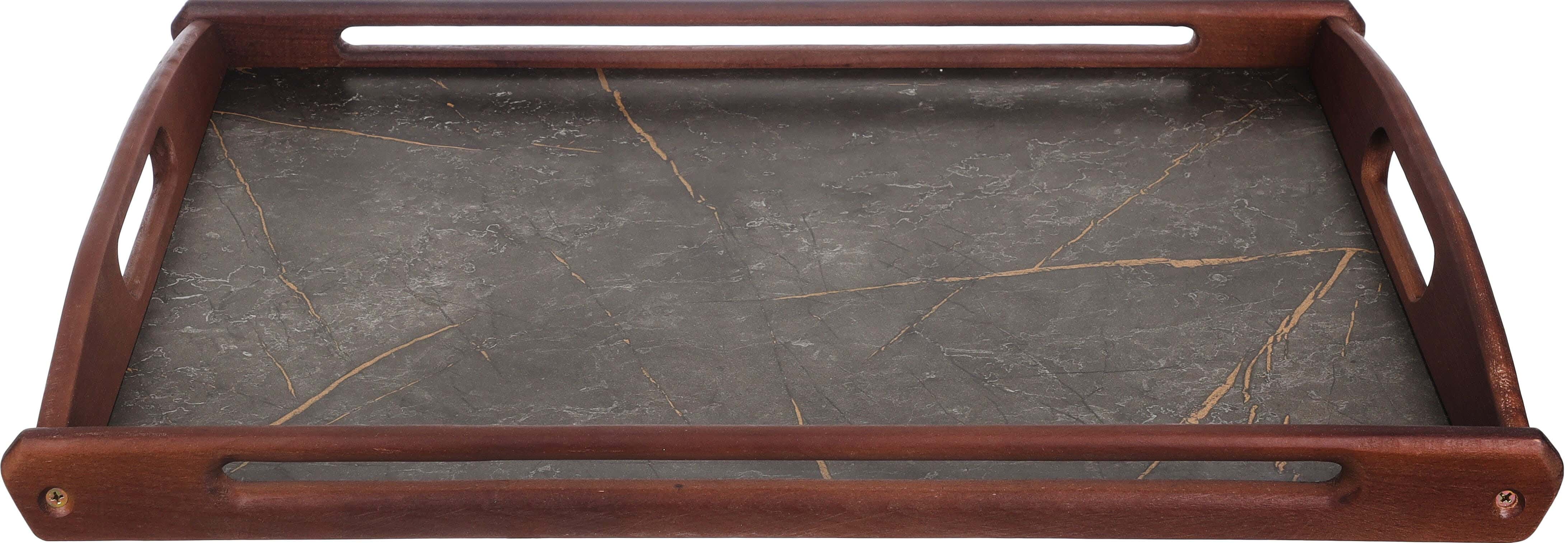 Juliet Wooden Food Serving Tray, 40×60 cm - Dark Brown