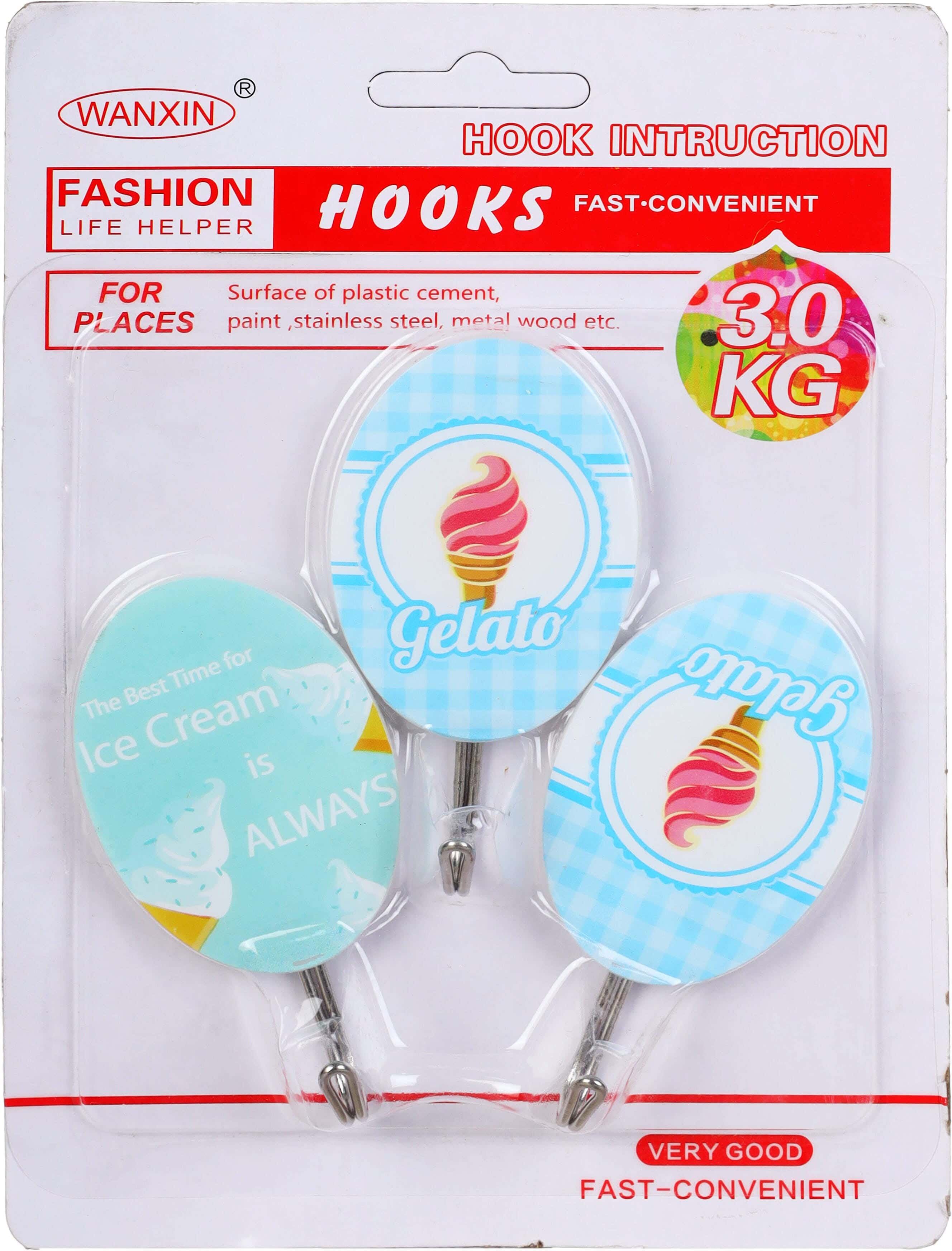 Plastic Hanger Set, 3 Pieces, Double-Sided - Multicolor