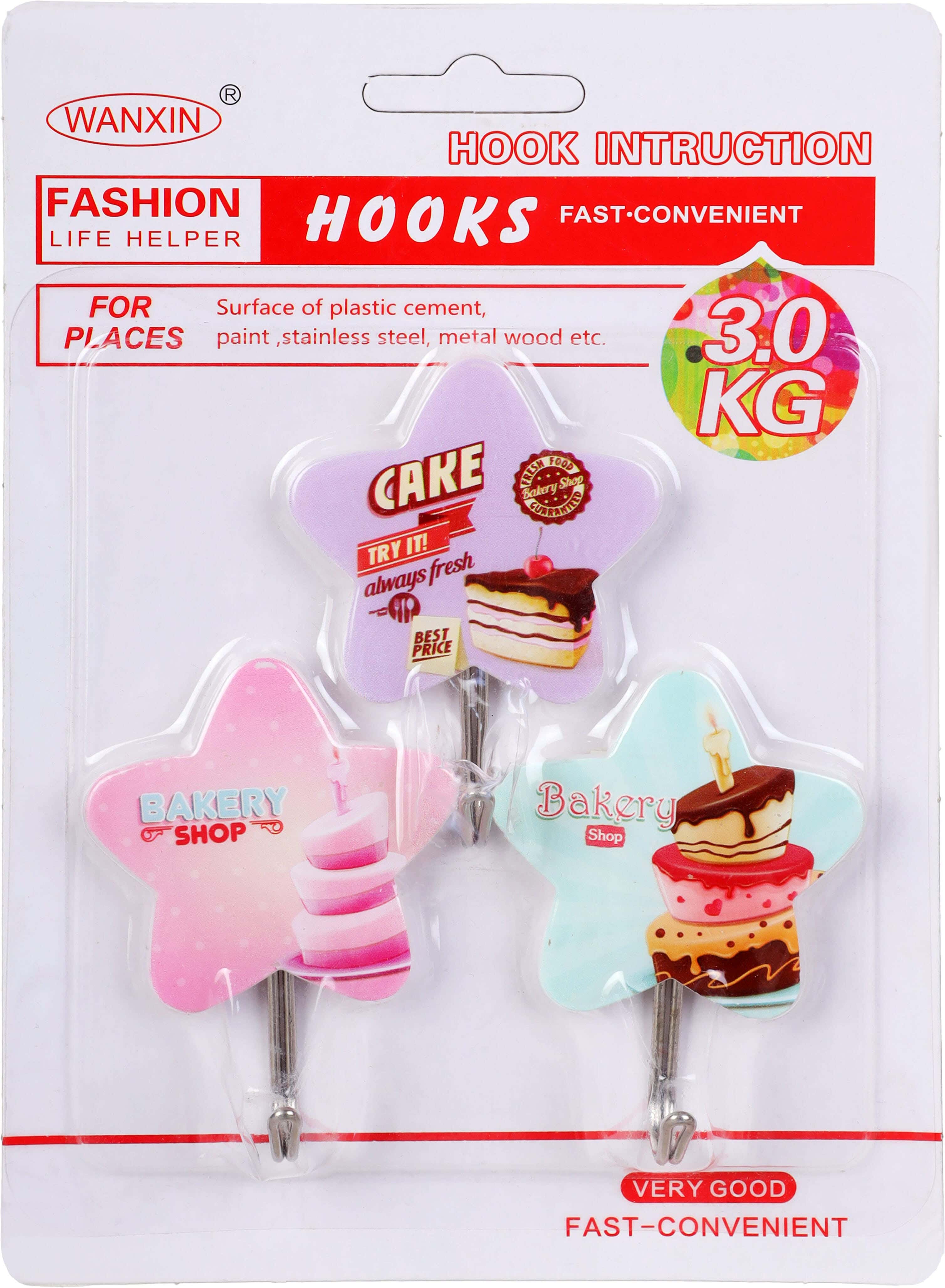 Plastic Hanger Set, 3 Pieces, Double-Sided - Multicolor