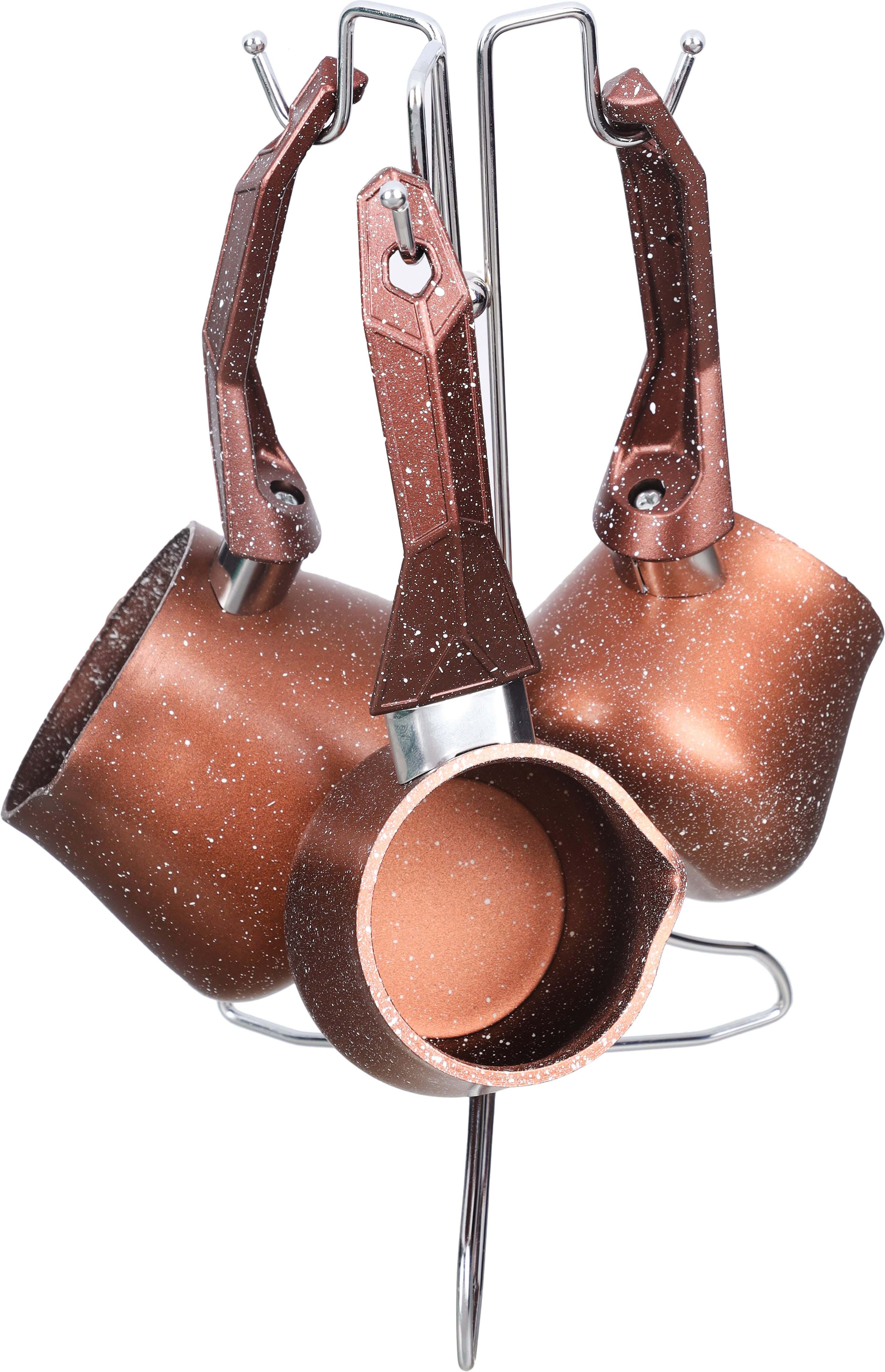 Vision Granite Coffee Pot Set, 3 Pieces, with Stand - Copper