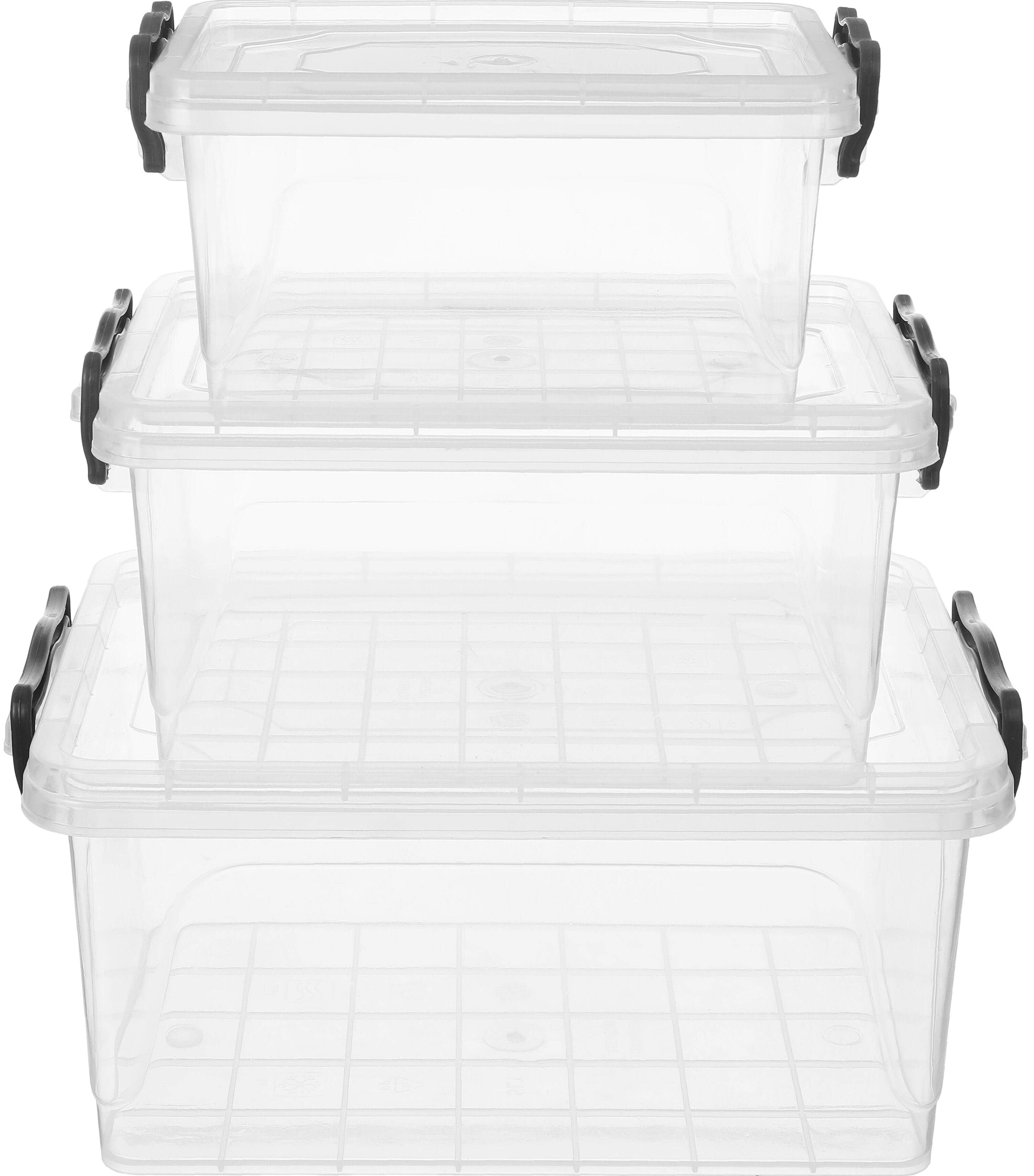 Al Wataneya Plastic Refrigerator box Set, 3 Pieces - Clear