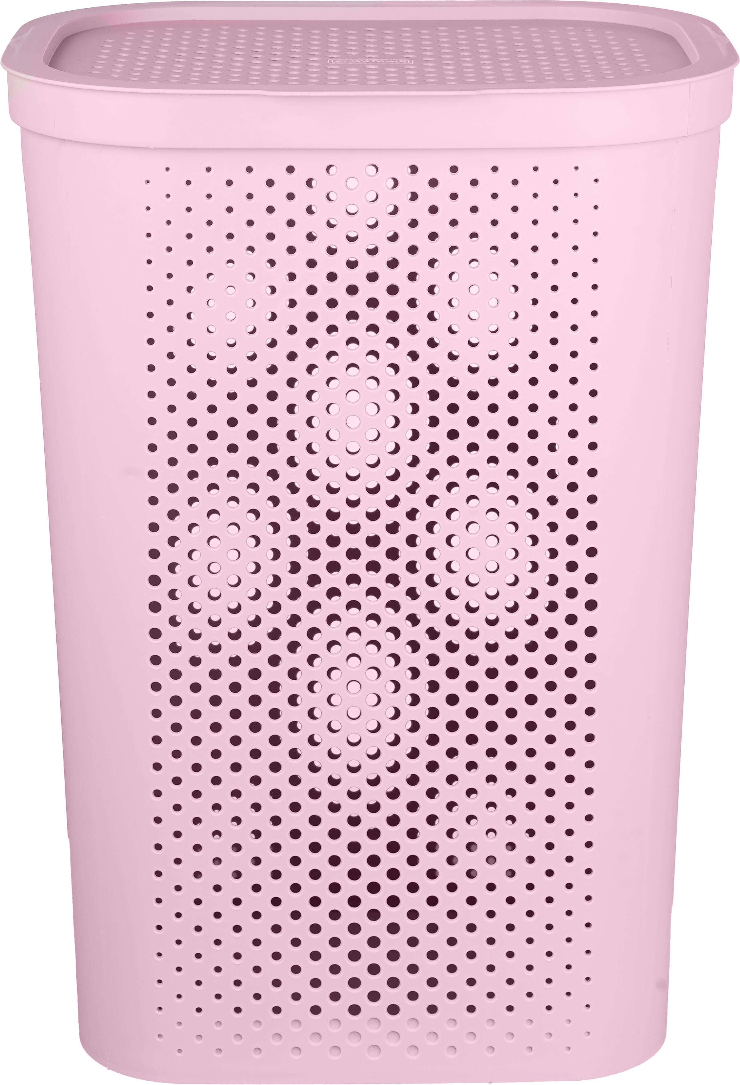 Al Wataneya Plastic Laundry Baskets with Cover, 8 litre - Rose