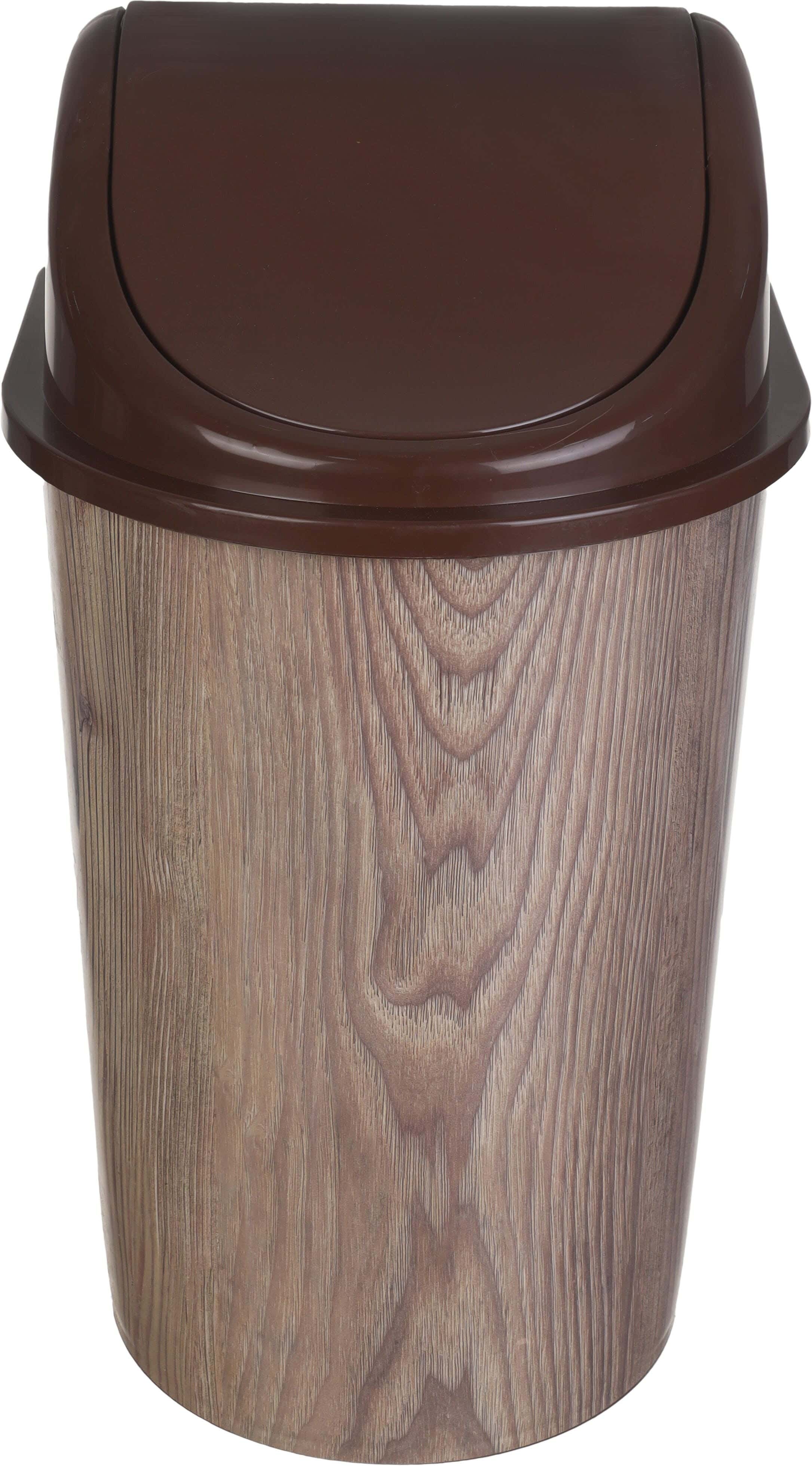 Al Wataneya Plastic Waste Bin with Swivel Lid, 25×26.5×43 cm – Brown