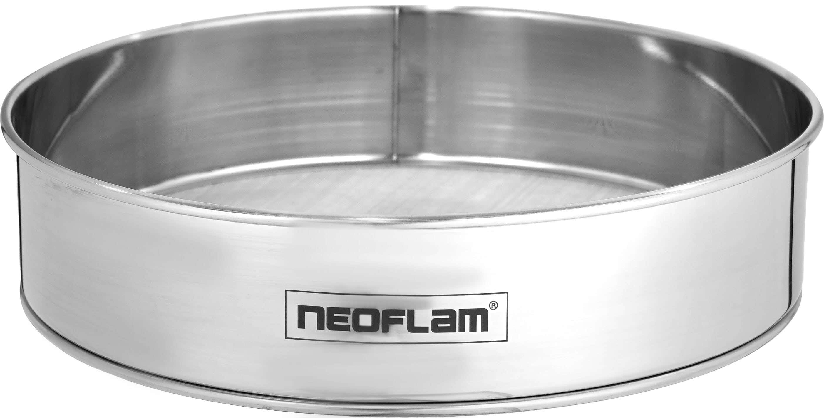 Stainless Steel Round Flour Sifter, 20 Cm - Silver