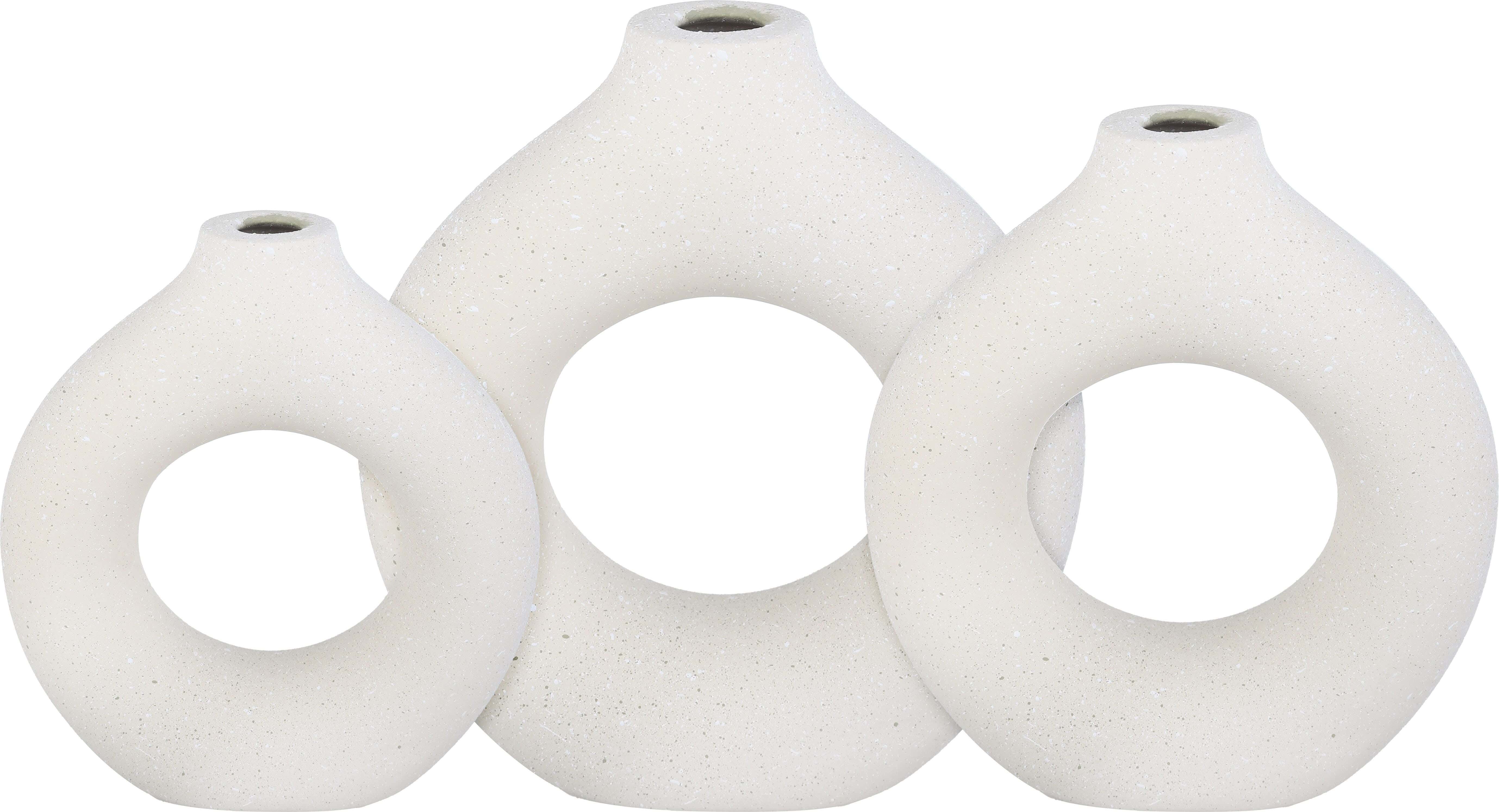 ALQASR Earthenware Vases Set, 3 Pieces - Beige